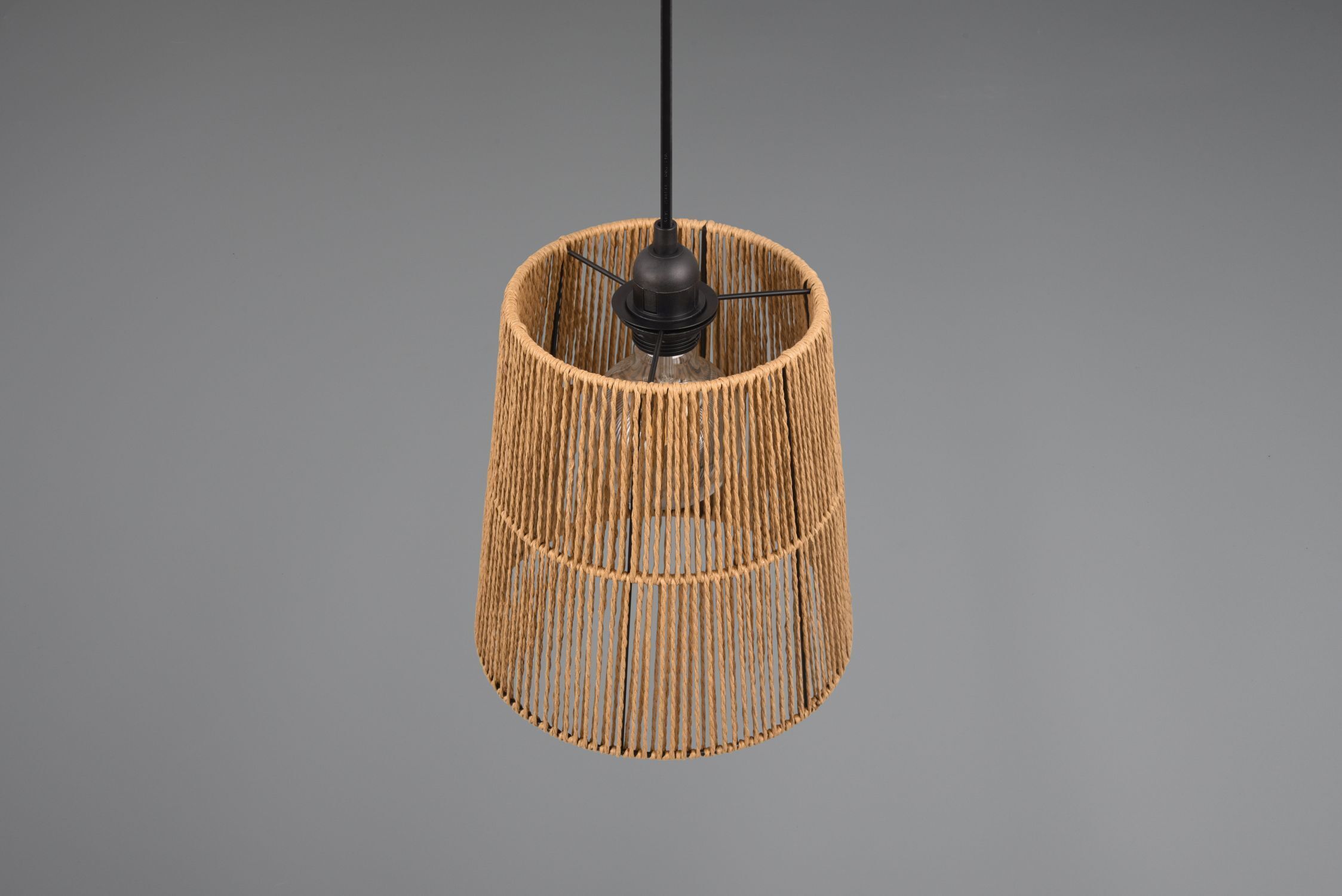 Lampe à suspendre ronde papier brun E27 Ø24 cm confortable