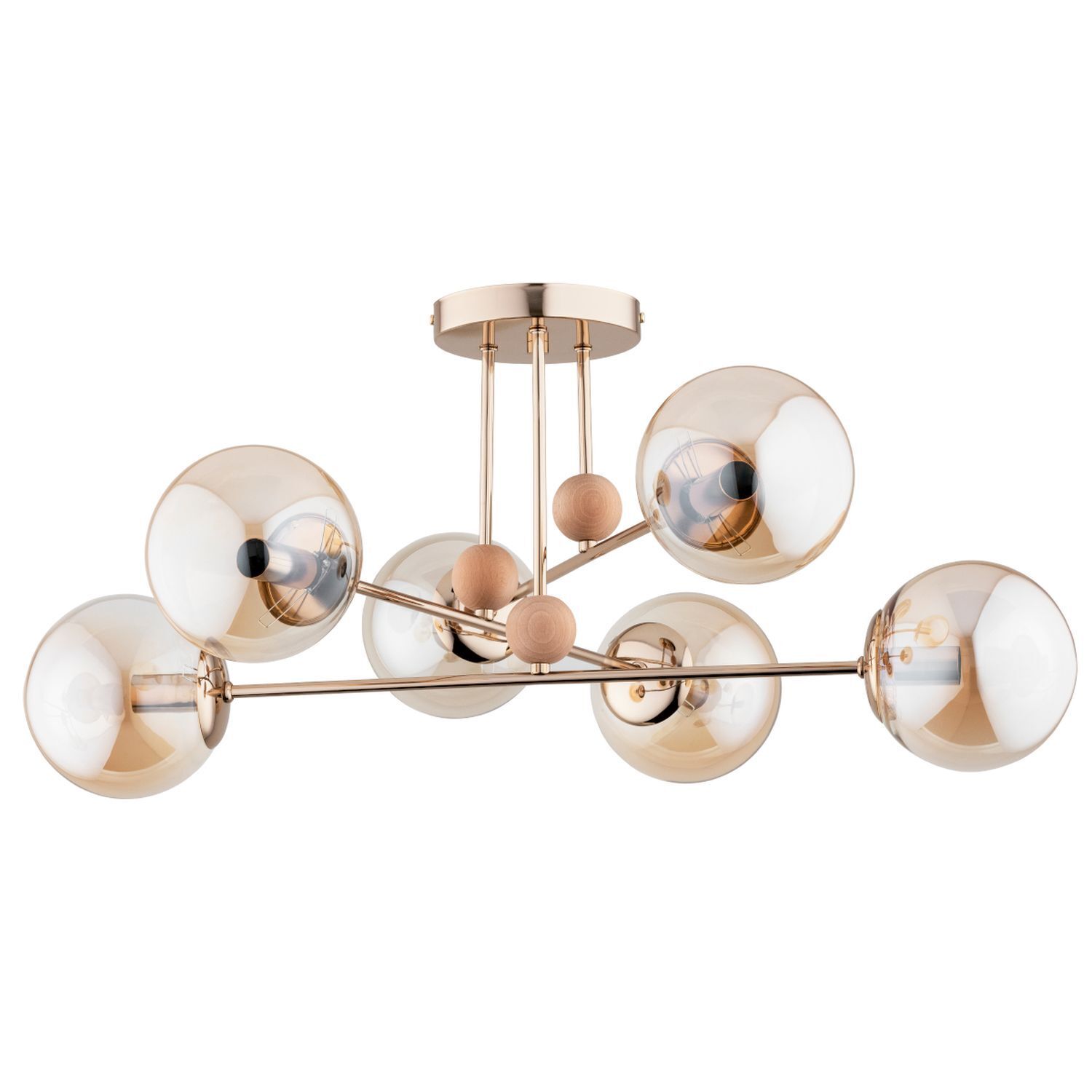 deckenleuchte, kupferron, ballonscheiben, stahlrohr, moderne lampen