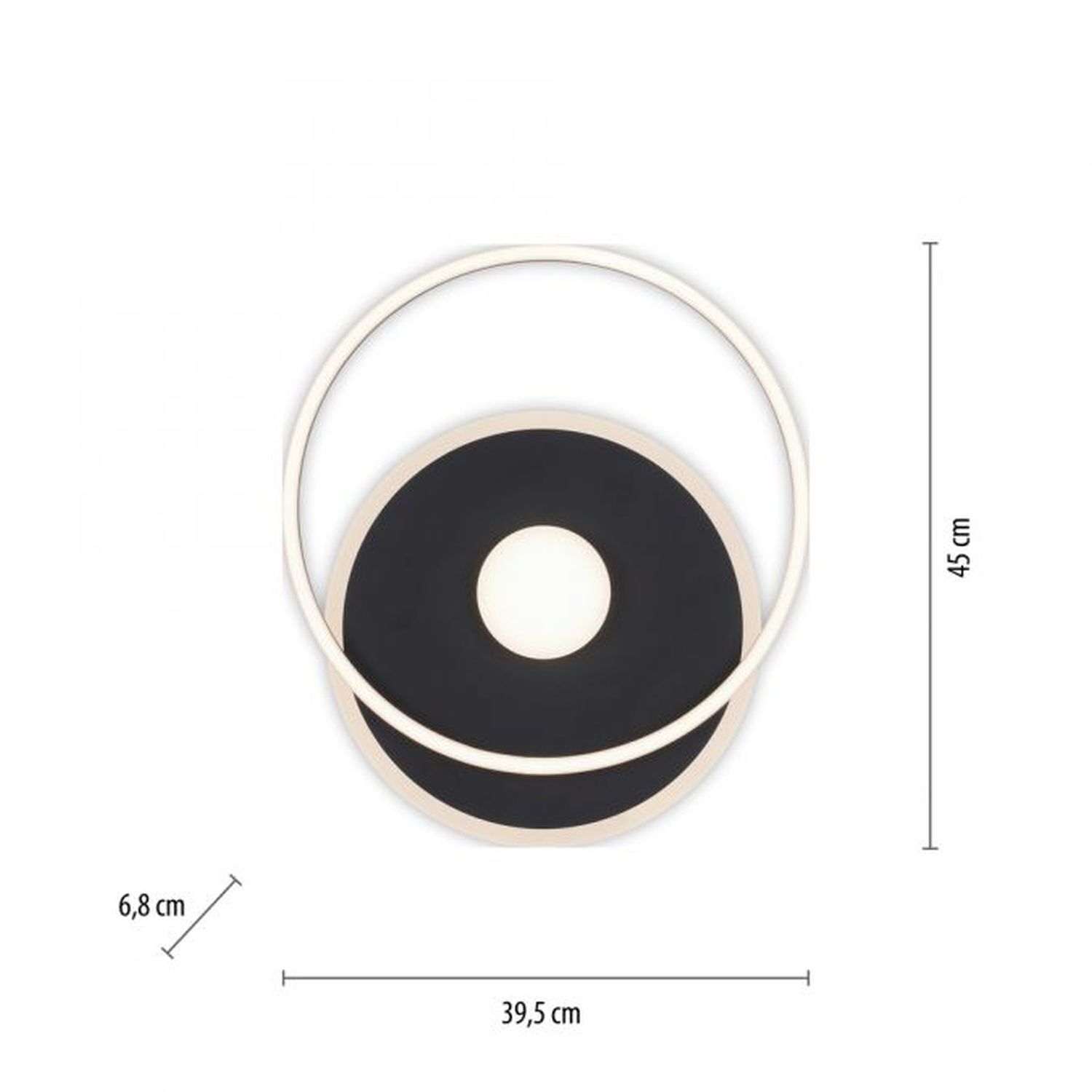 Stilvolle LED Deckenlampe Metall Schwarz 26 W 3000 K
