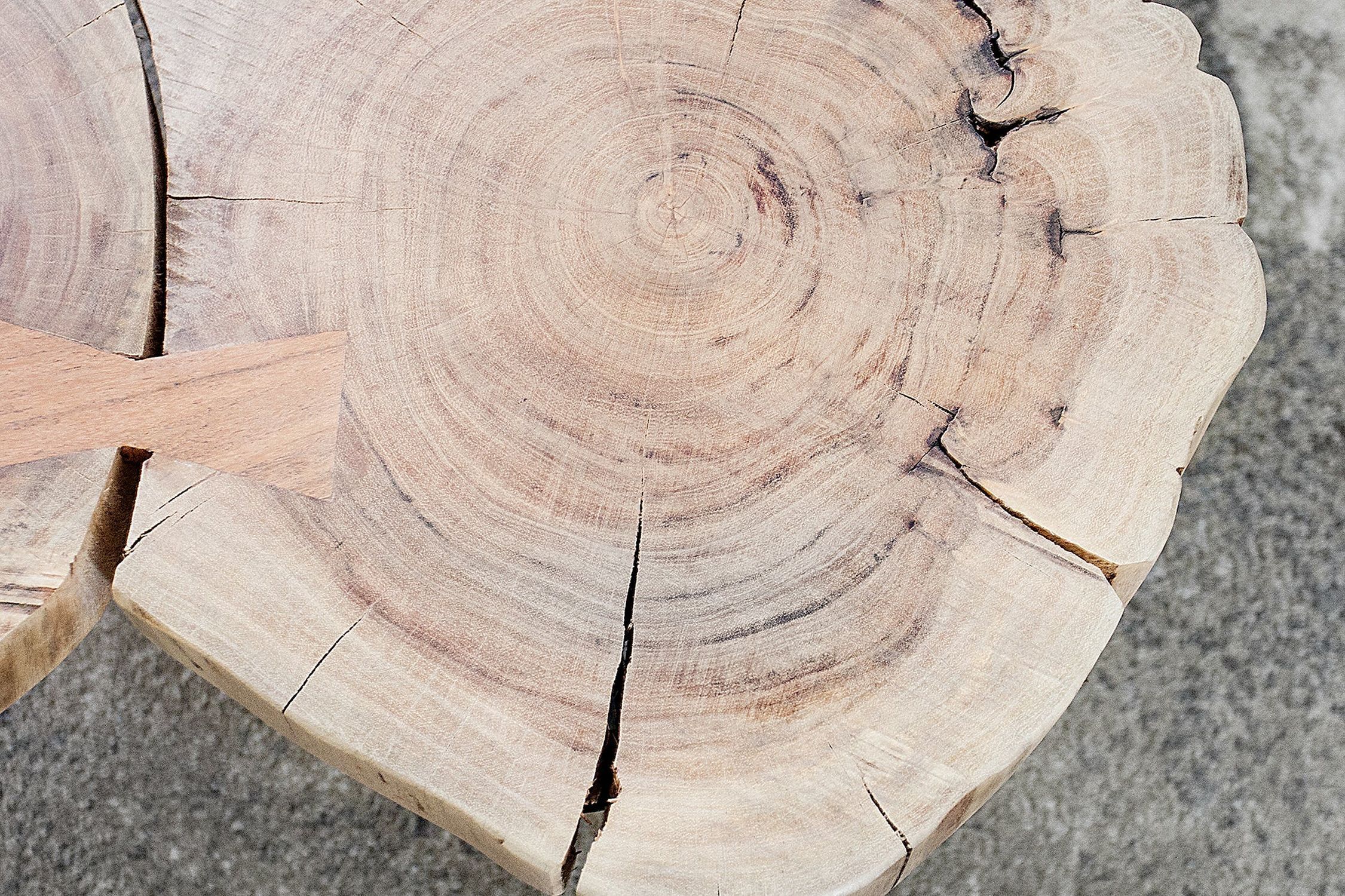 Table basse en bois d'acacia métal 110 x 70 cm Rondelles d'arbre Holz, Pflanze, Baum, Schnittholz