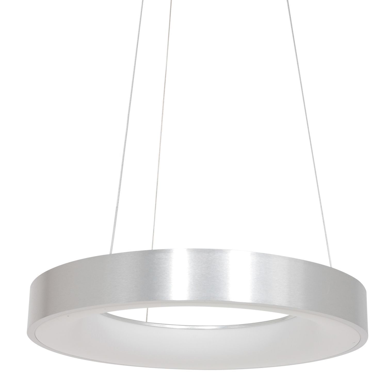 Lampe LED ronde à suspendre en argent Ø48 cm 2700 K confortable