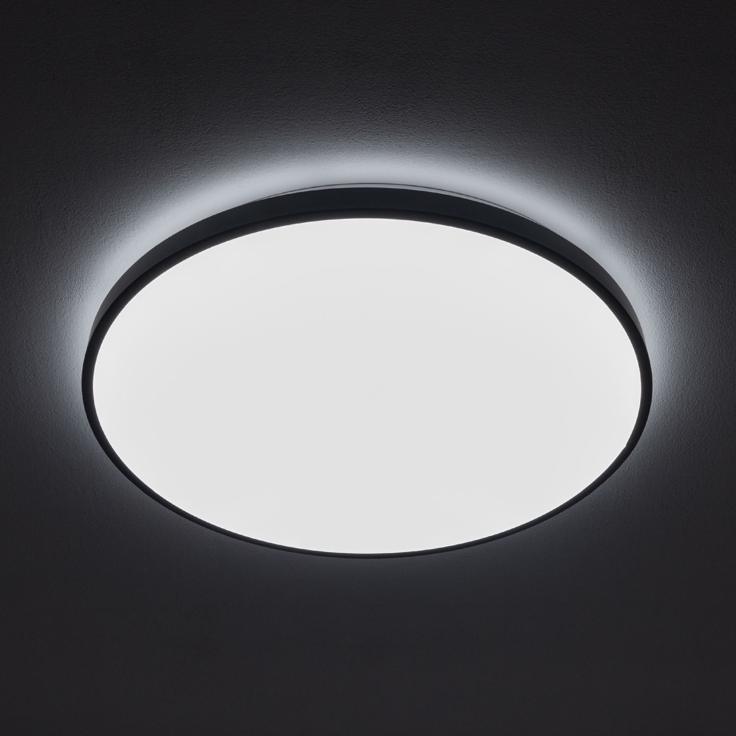 Runde LED Deckenleuchte Schwarz Metall 32 W Ø49 cm Deckenleuchte