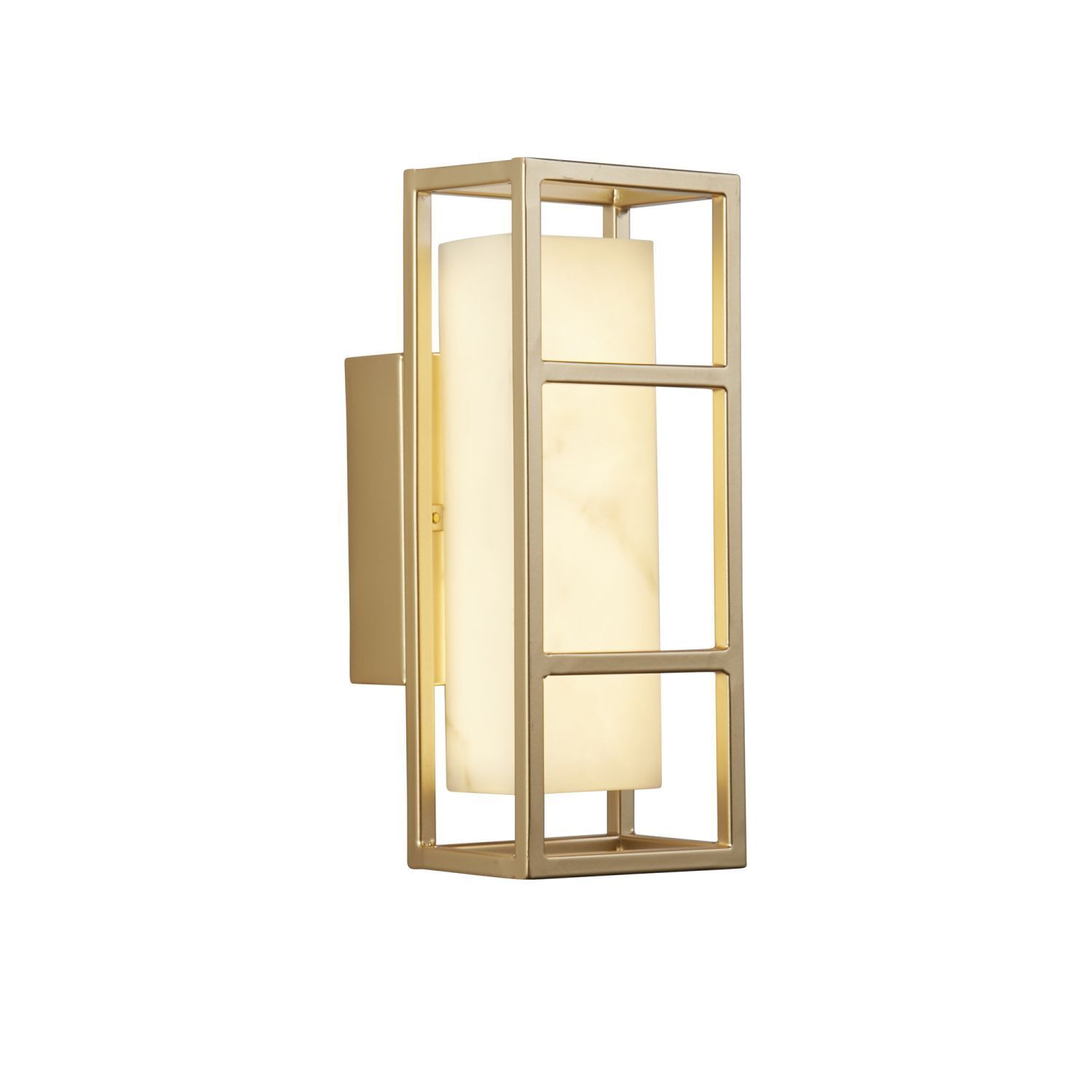 LED Wandleuchte Harz Stahl IP44 H:25 cm in Gold Weiß