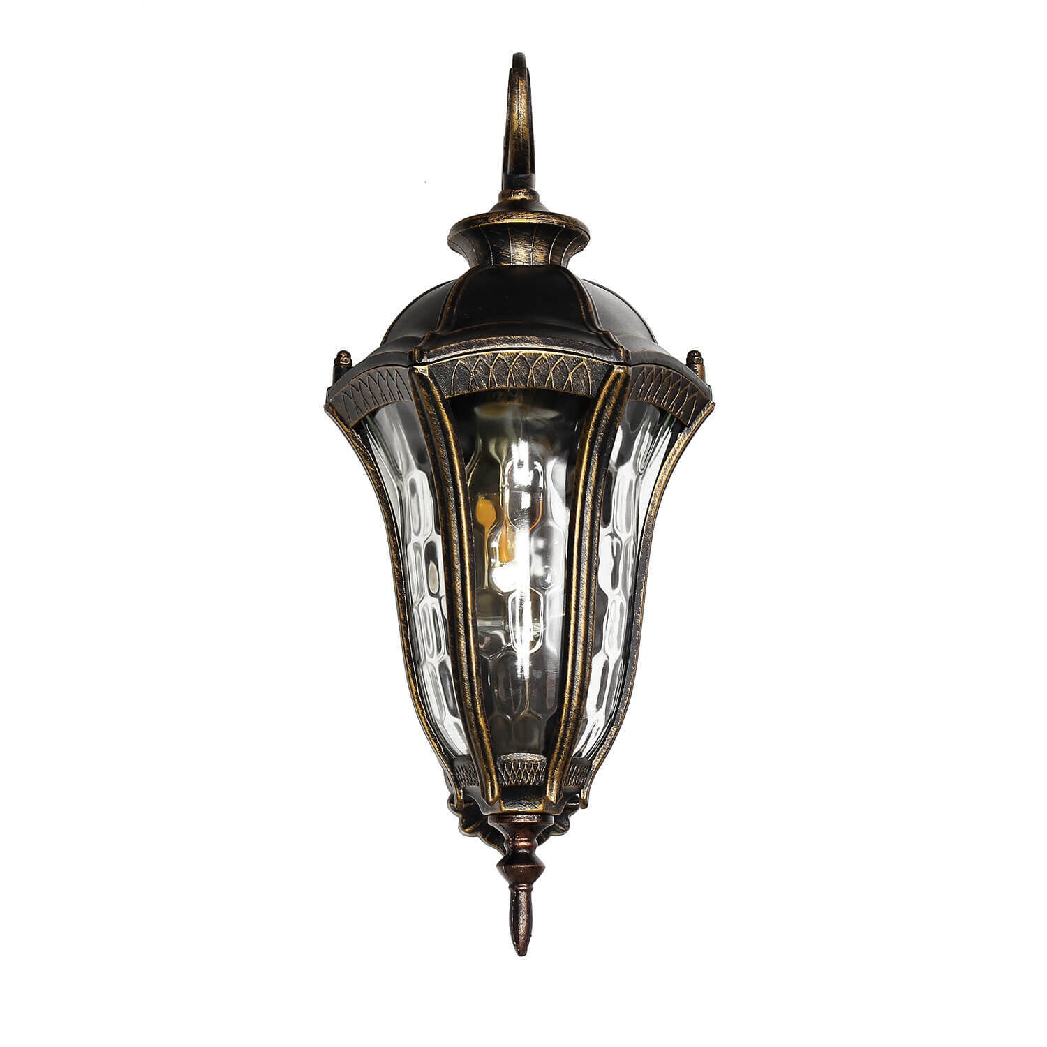 Lanterne murale rustique extérieure IP44 noir or antique Lampe, Leuchte, Rauchrohr
