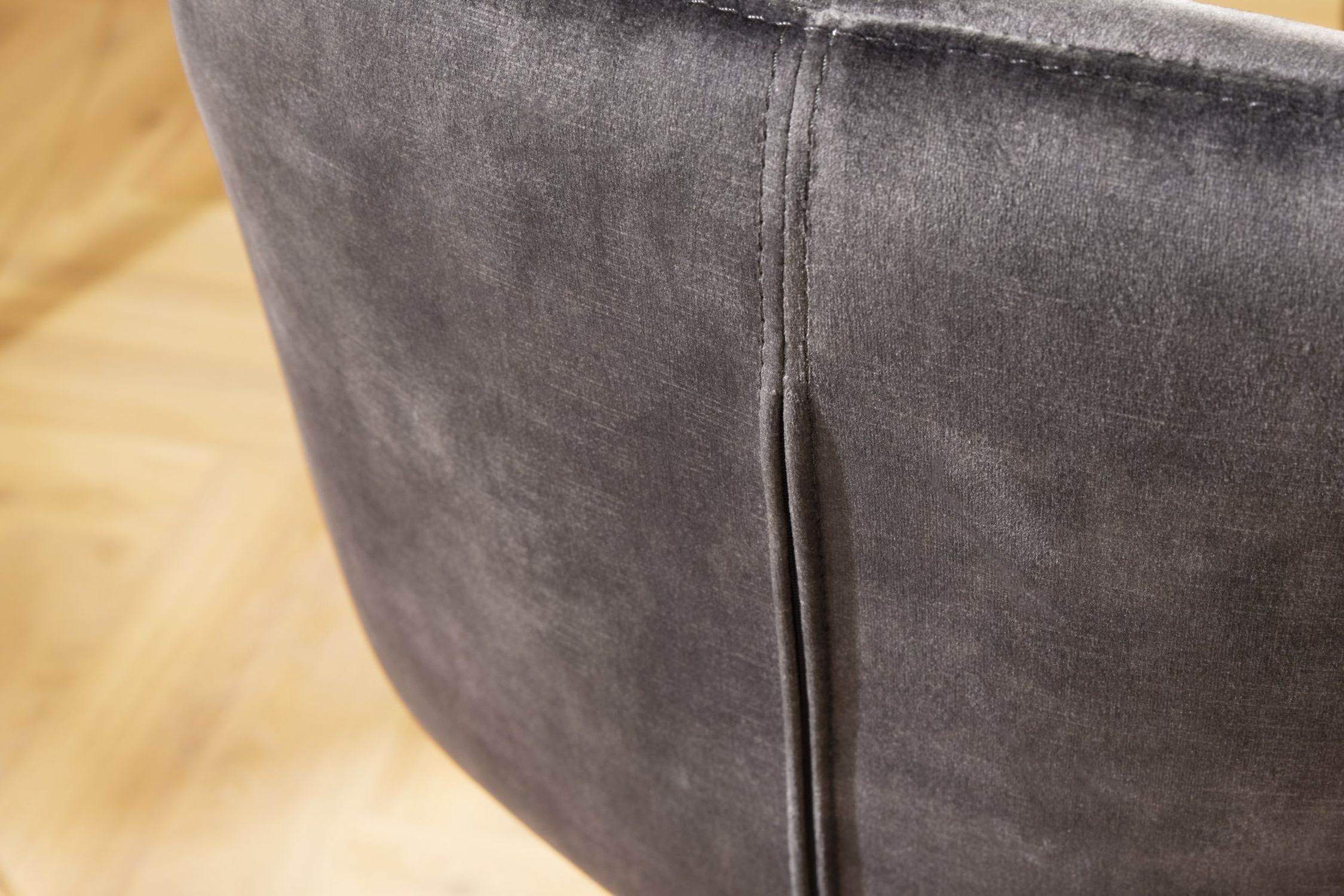 Barsessel mit Lehne Samt Metall in Grau Schwarz SONIA Couch, Mobiliar, Inneneinrichtung, Kissen, Innenarchitektur