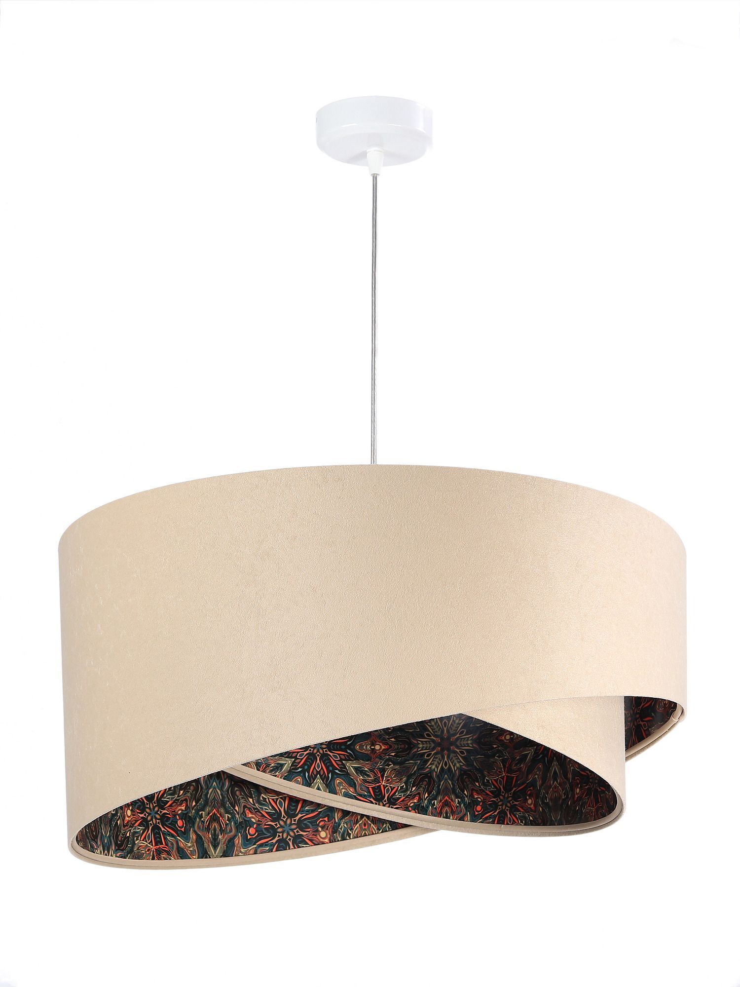 Lampe à suspendre JILLIEN Beige Multicolore ronde Ø50cm