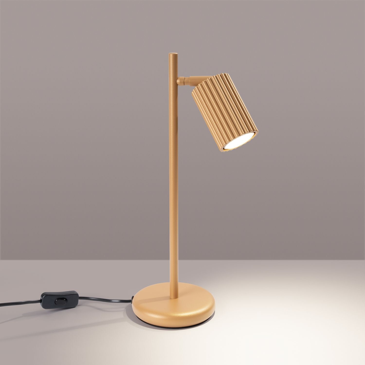 Lampe de table pivotante 43 cm de haut Aluminium doré GU10