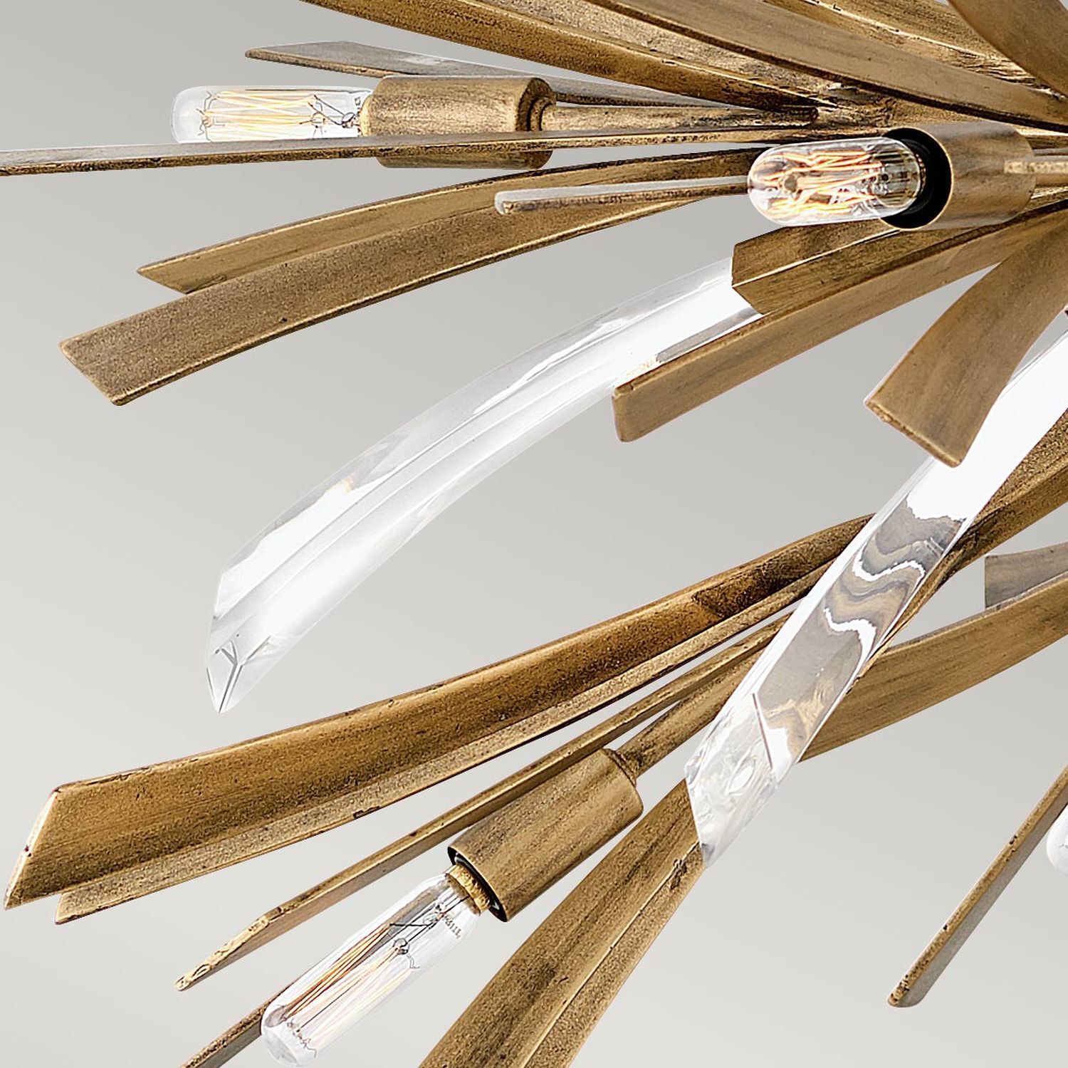 Hängelampe Metall Kristall Ø 91,4 cm groß H: max. 415,1 cm Holz, Klinge, Dolch, Messer, Waffe