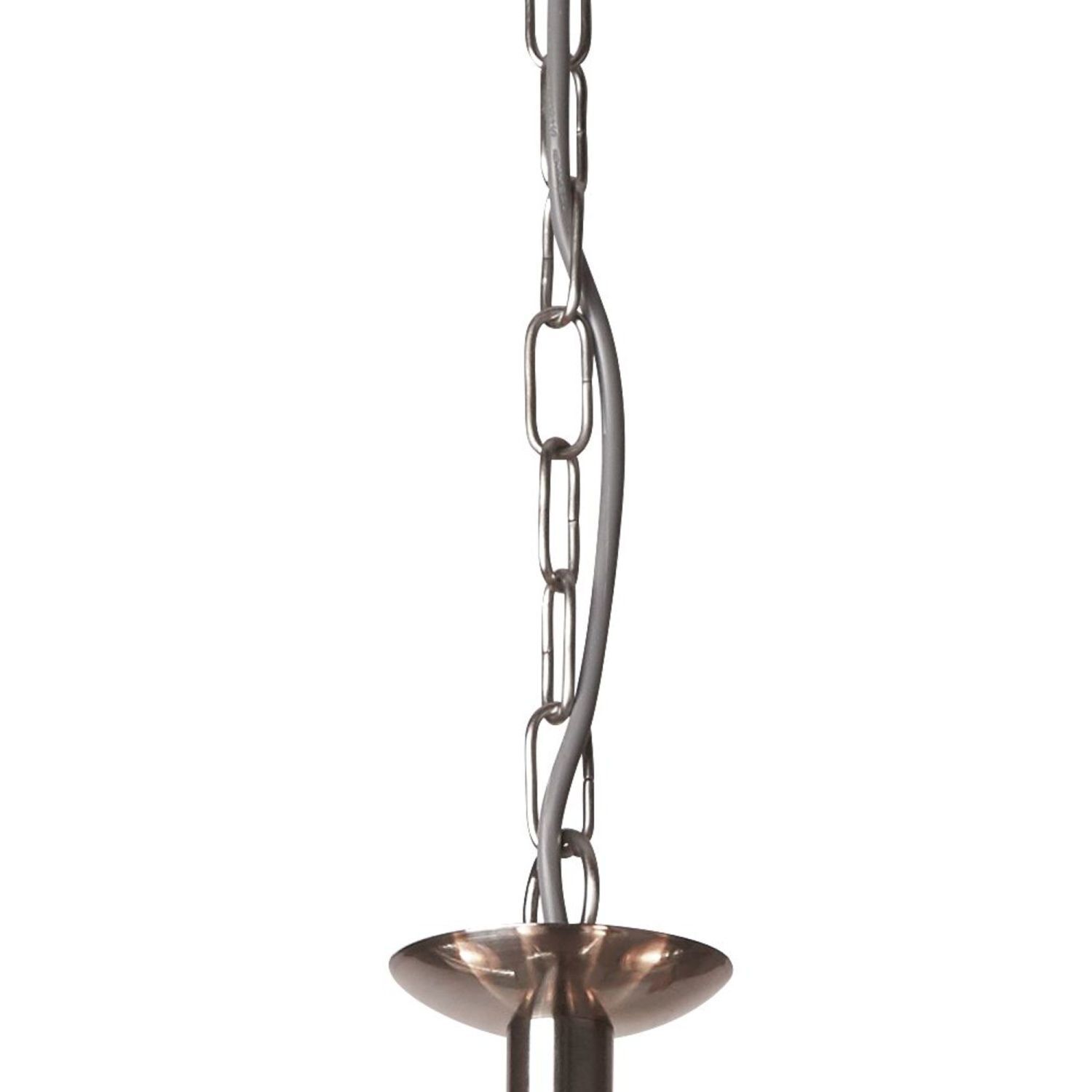 Lampe à suspendre verre métal Ø 58 cm en argent clair 5x E27