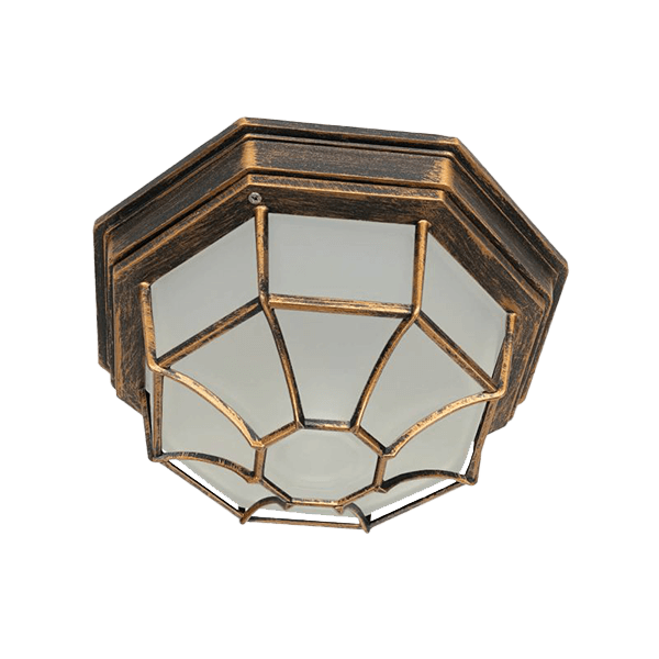 Plafonniers Extérieur Rustique deckenleuchte, girlande, metallfassung, glas, kupferoptik