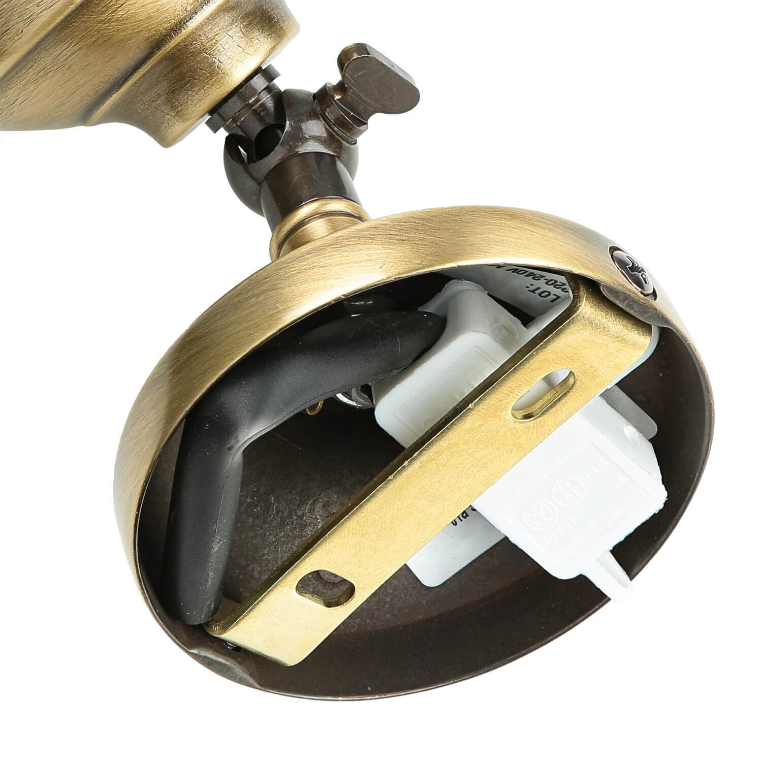 Wandleuchte verstellbar Echt-Messing Glas E14 Bronze