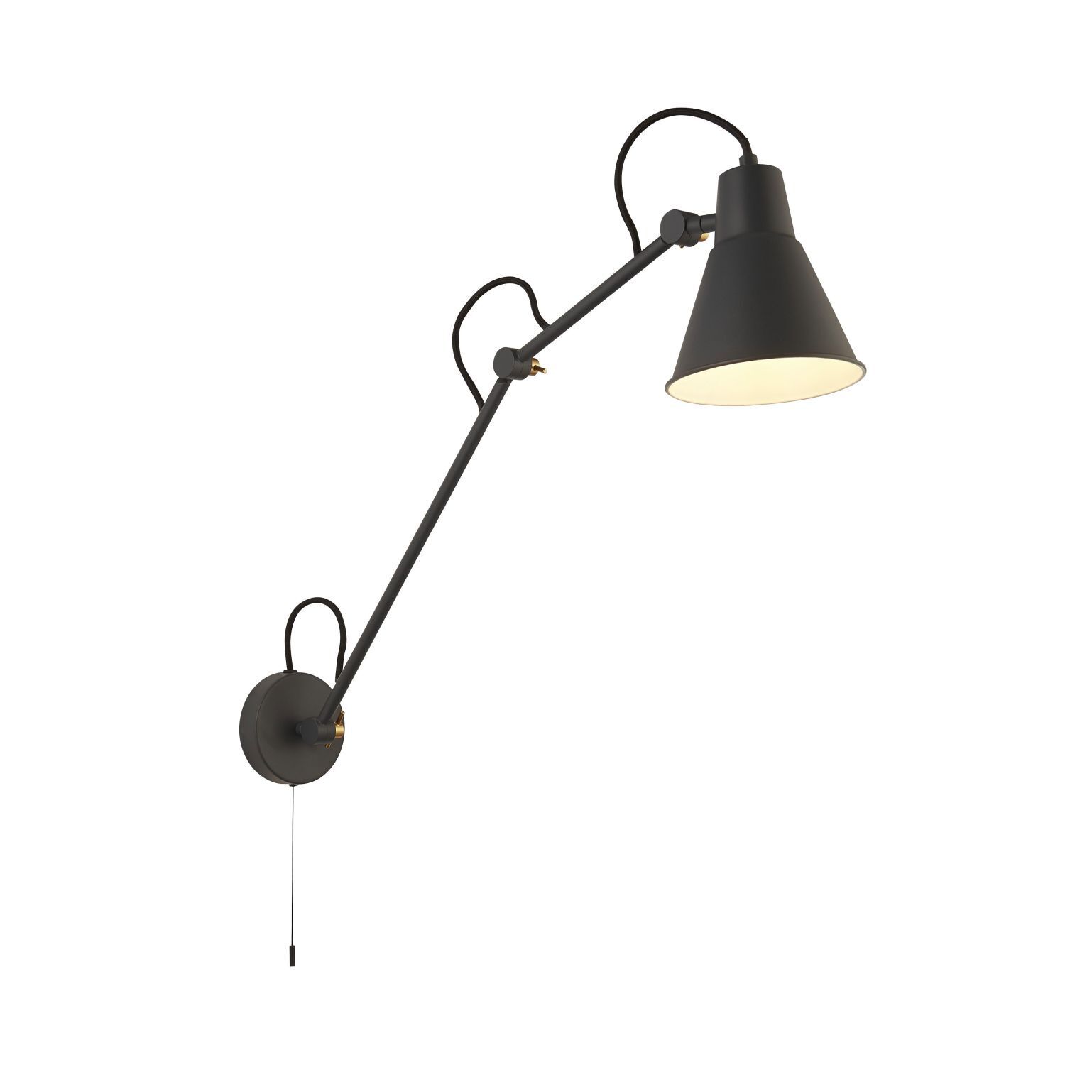 Wandlampe mit Schalter Gelenk verstellbar Grau Metall