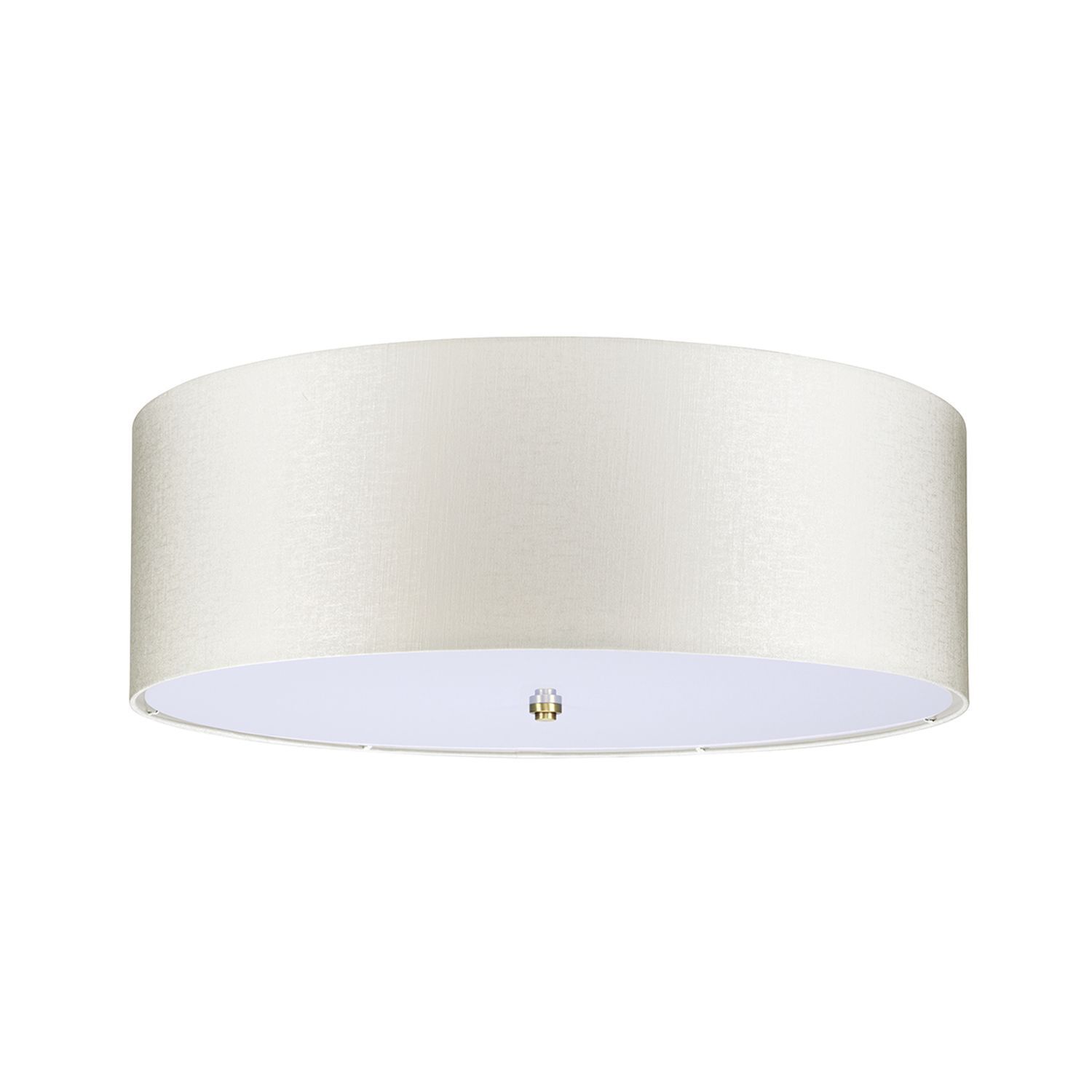 Deckenlampe Stoff groß rund Ø76cm in Creme Messing Deckenleuchte