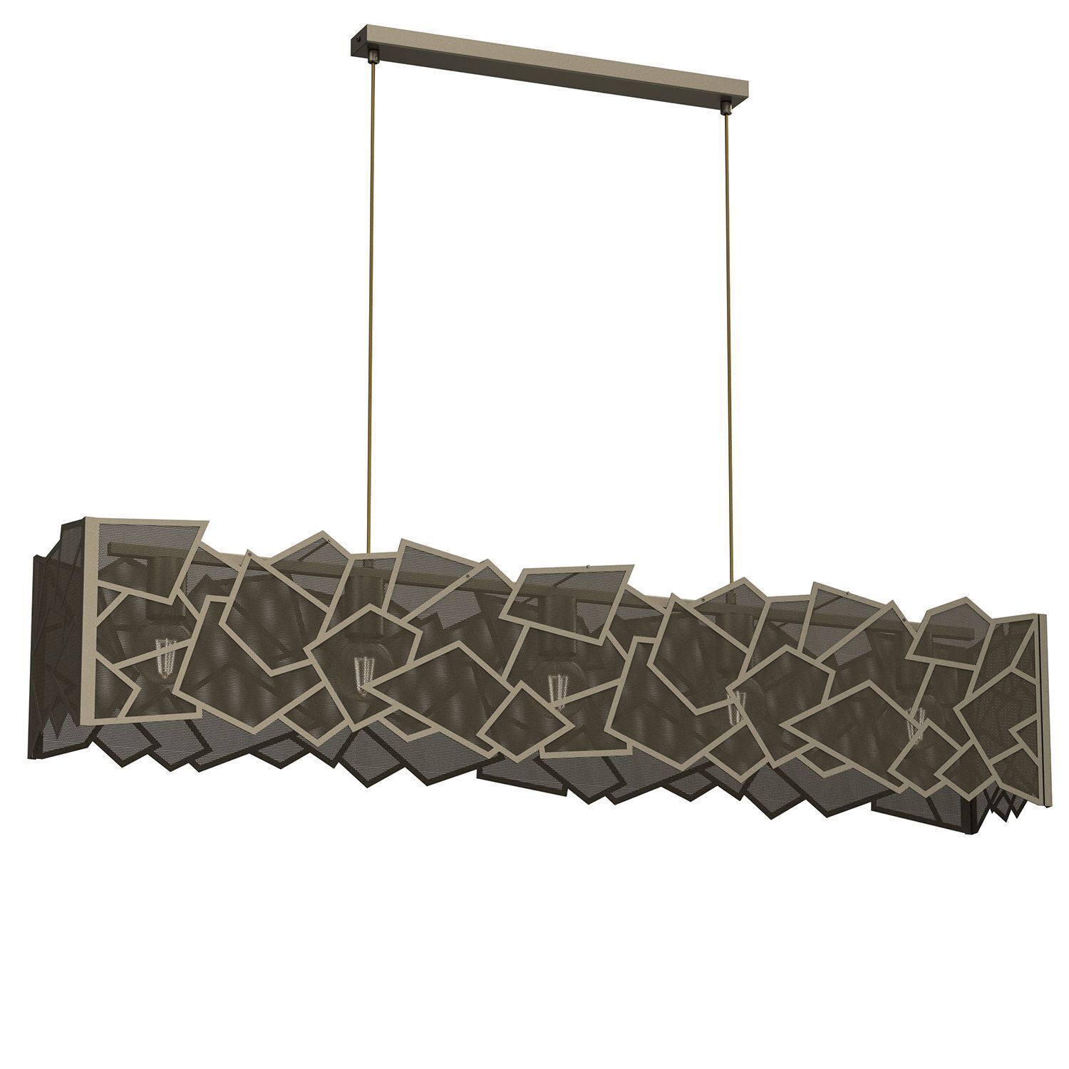 XXL Hängelampe in Gold Metall 205 cm lang dekorativ Leuchter, Lampe