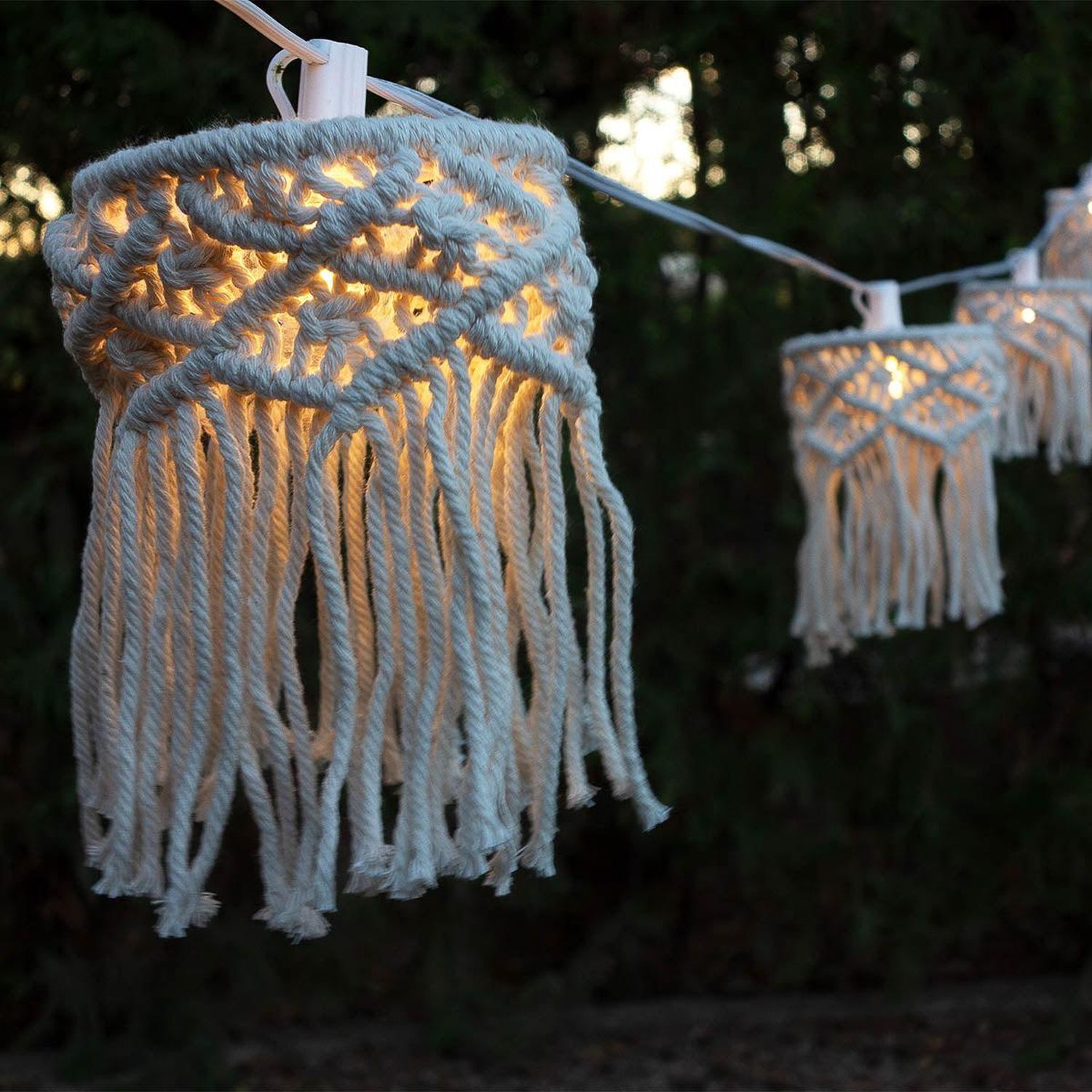 LED Solarlichterkette 5m lang 2700 K warmweiß IP44 Weiß Lampe, Kunst, Kunsthandwerk, Kronleuchter