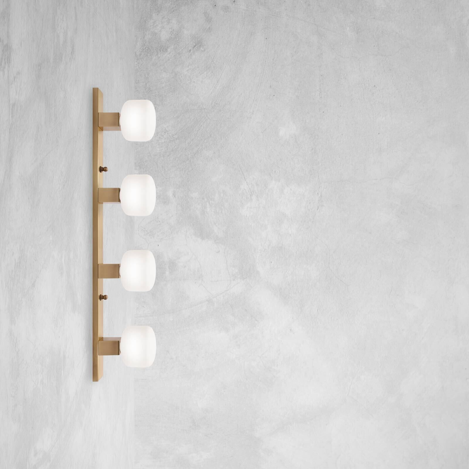 Wandlampe 4-flammig in Bronze hell E27 Echt-Messing Lampe