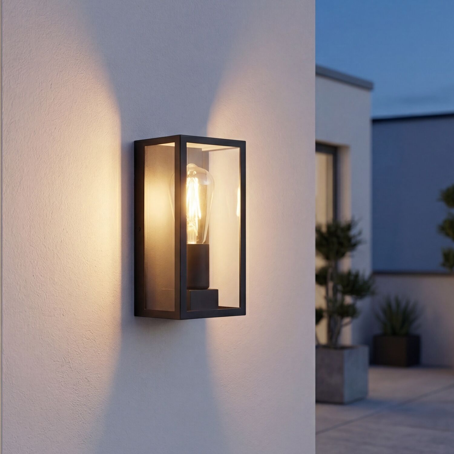 Außenlampe Vintage Aluminium Schwarz H:23,5cm IP44 E27