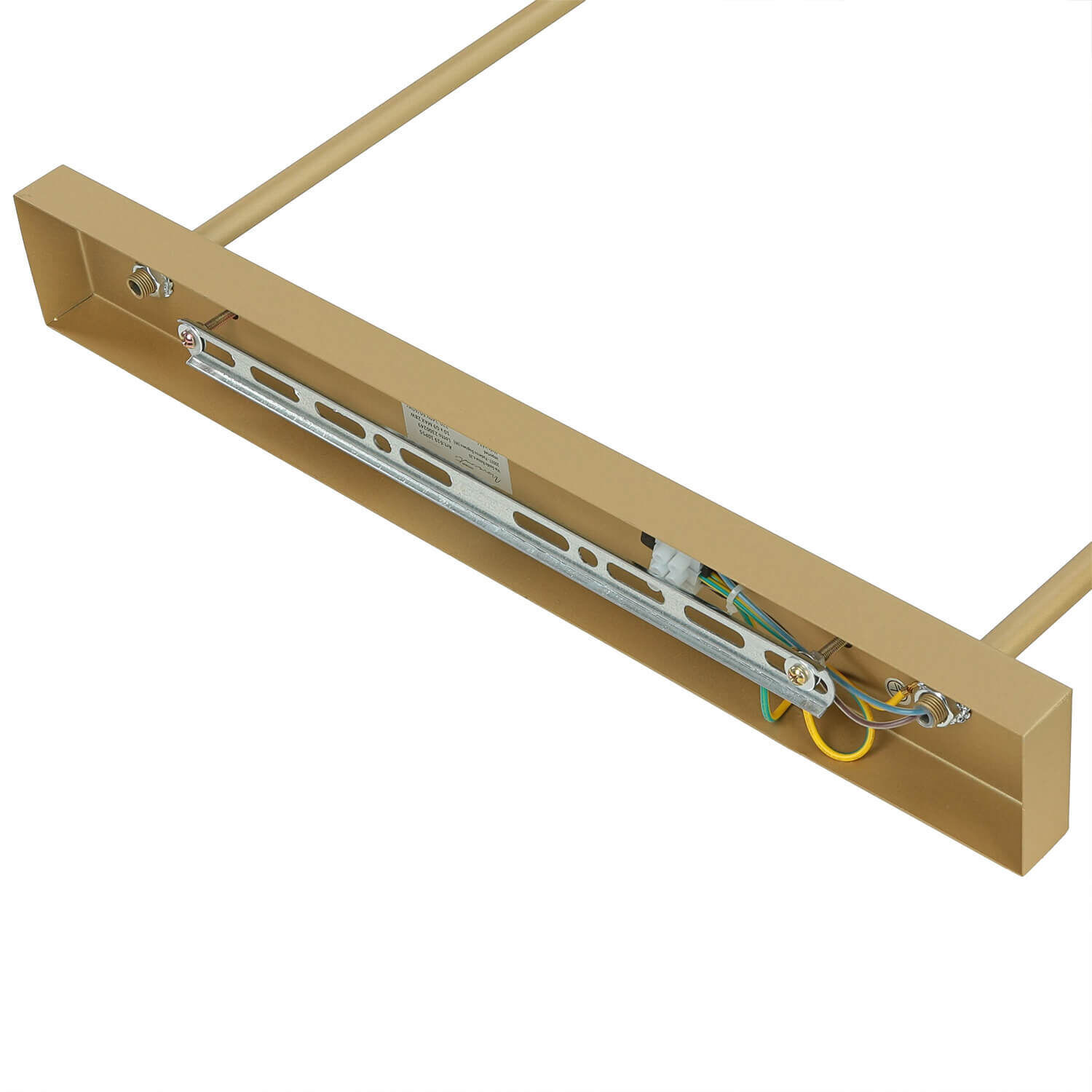 Deckenleuchte Rauchglas Metall 87 cm lang Creme Gold 10x G9 Schublade, Mobiliar, Sperrholz, Holz, Hardware