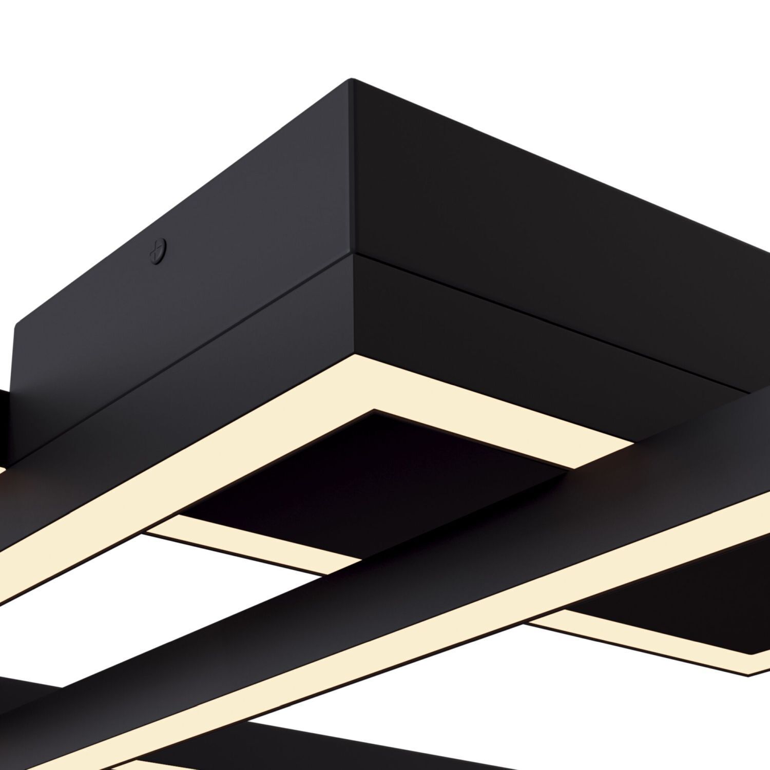 Plafonnier LED métal noir lumière blanc chaud 3000 K