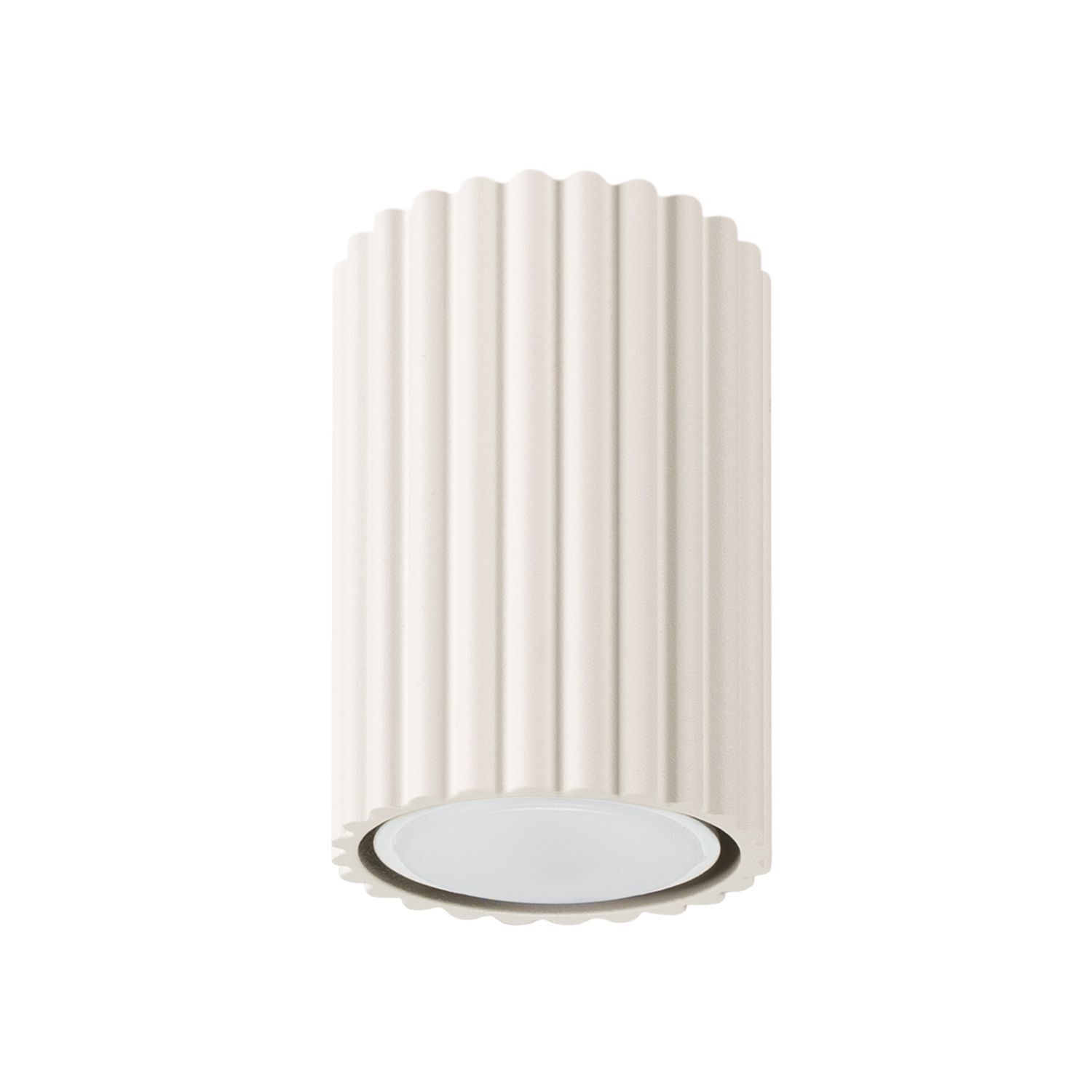 spots-buerolampe-metall-leuchte-metall-lampen-berta-1x-gu10-bis-10w-creme-modern-aluminium-le126862-01 lampenschirm, gerippt, zylindrisch, weiß, dekorativ