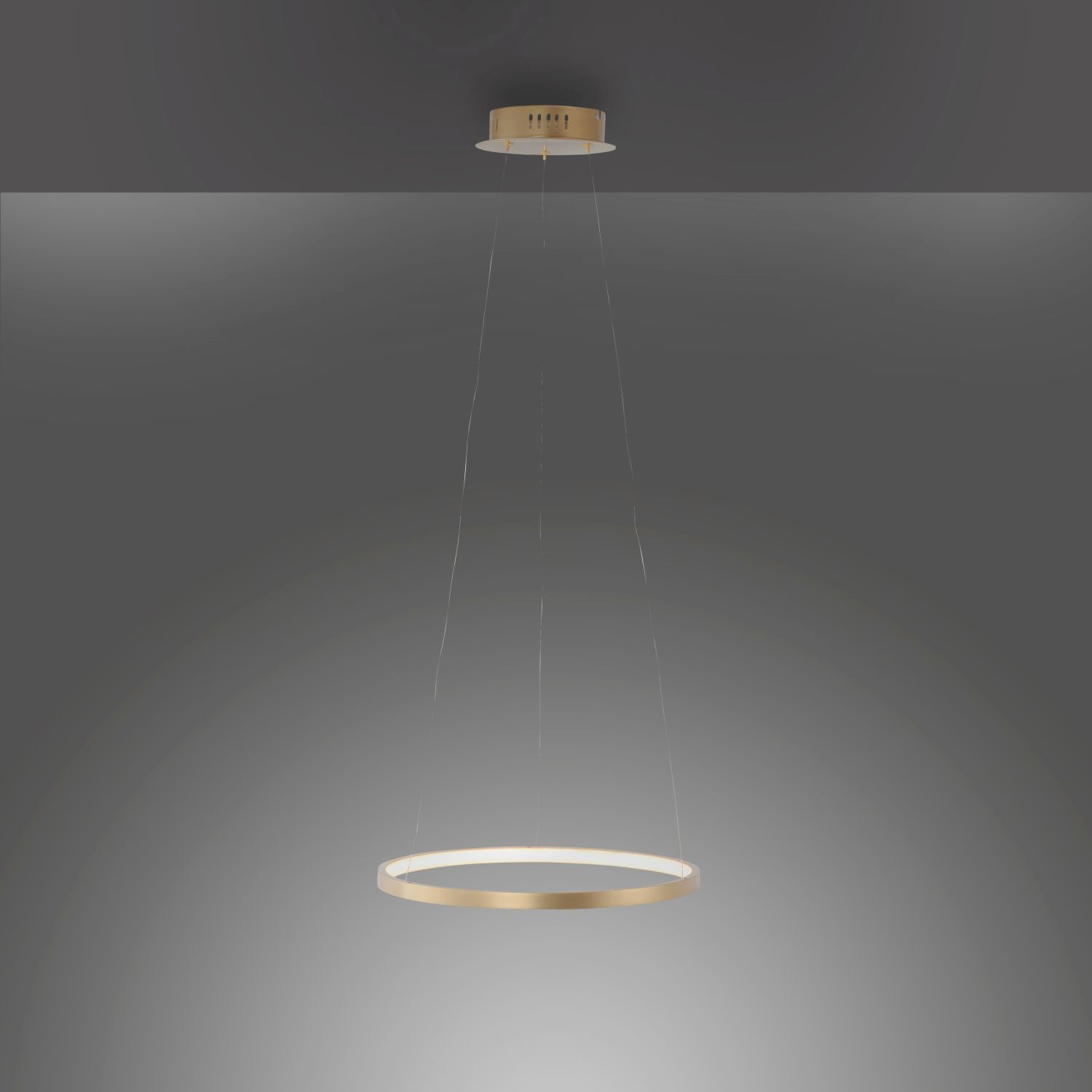 Lampe à suspendre LED Ring en métal doré Ø39 cm 2450 lm 19 W