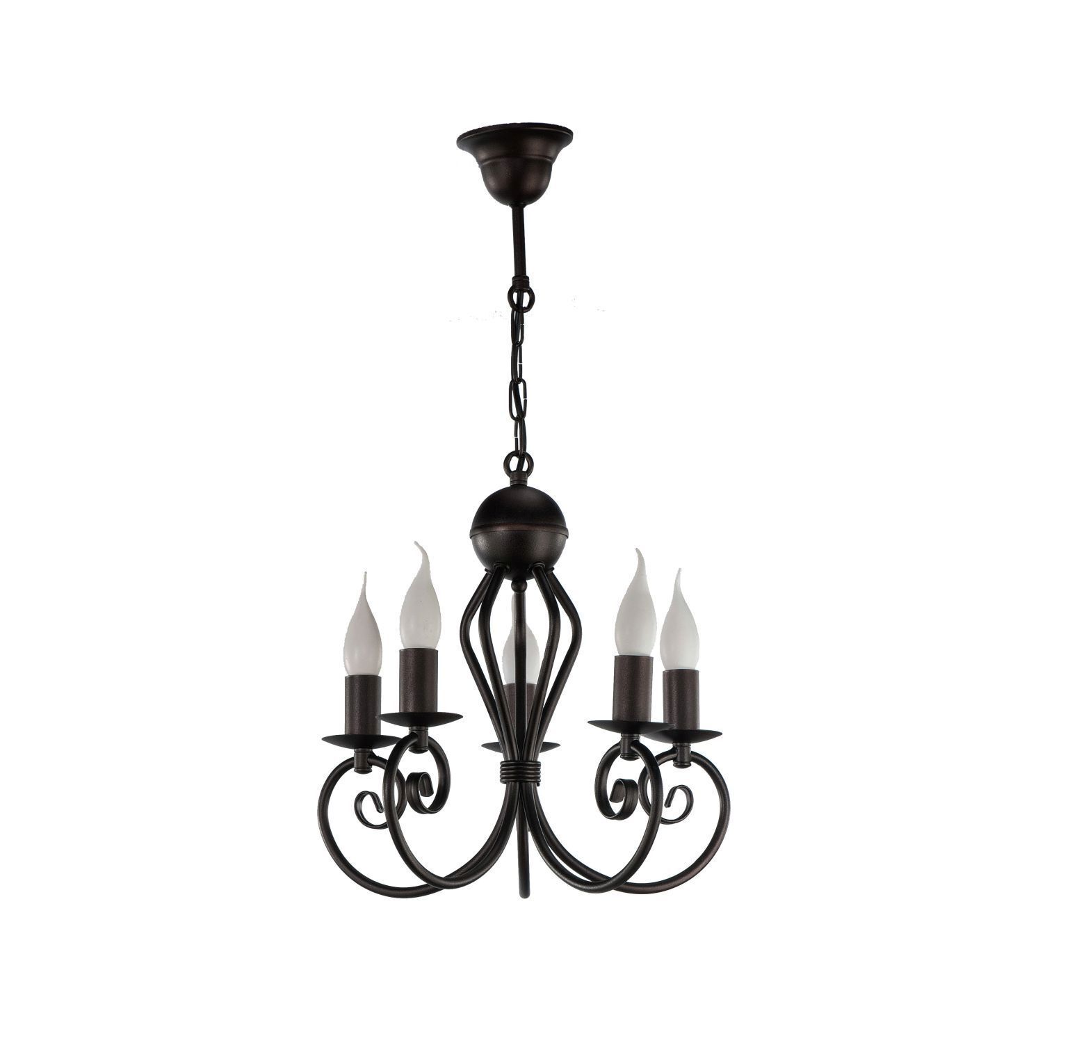 Lustre Vintage Noir E14 5 flammes Classique Leuchter, Lampe