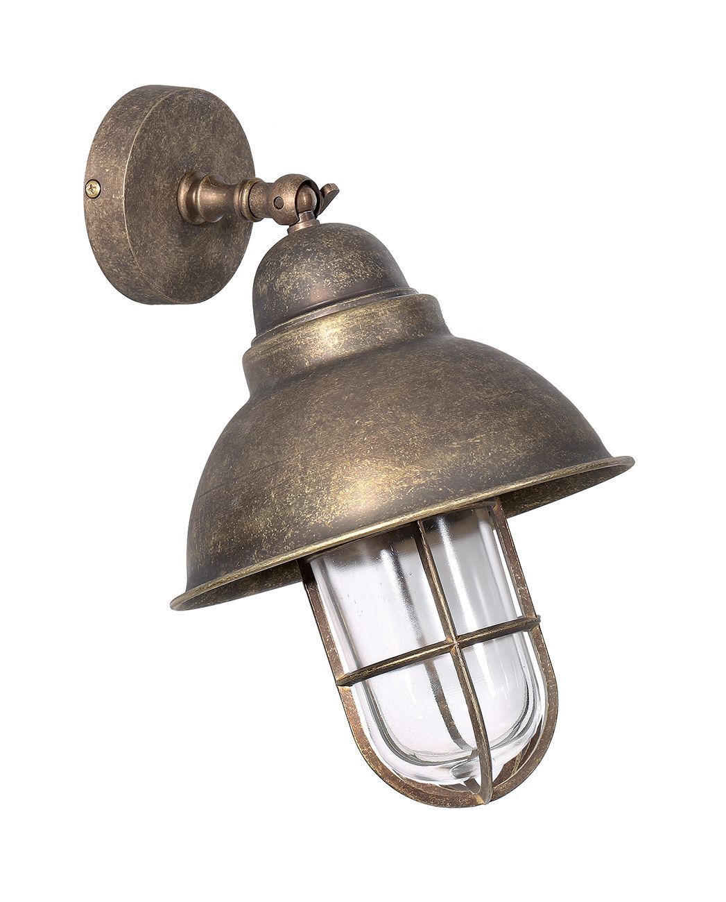 Maritime Außewandleuchte IP44 aus Messing in Antik Bronze, Leuchte, Lampe, Granate, Waffe