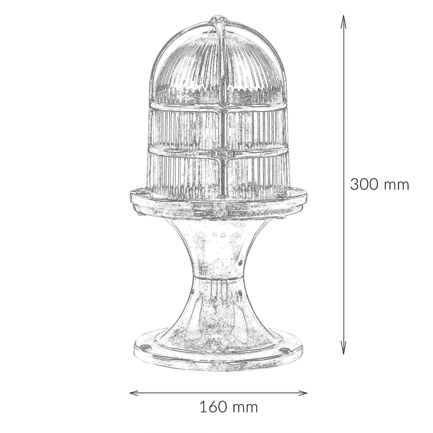 Noble lampe de jardin FESTOS Laiton Maritim H:30cm