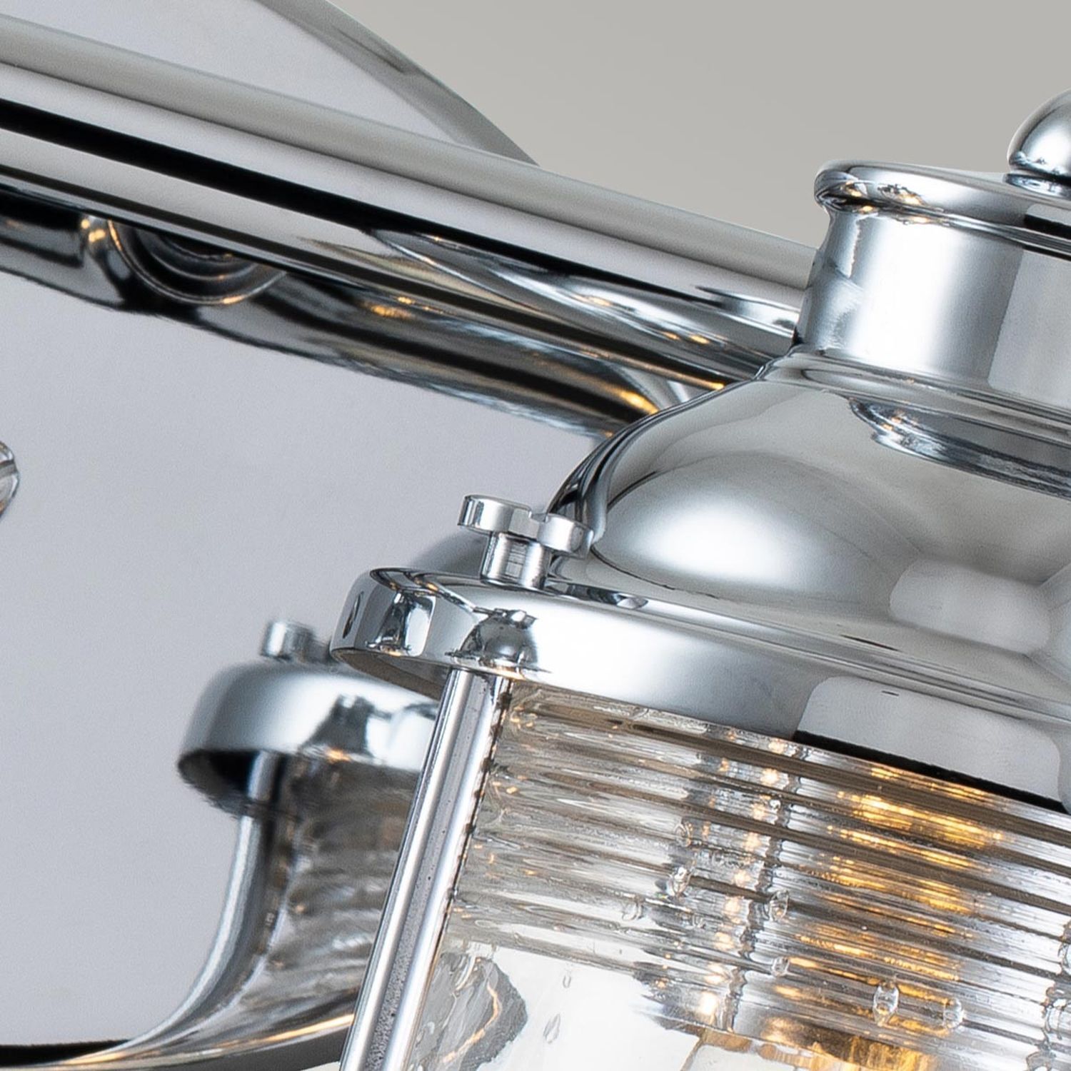 Lampe de salle de bain murale verre métal E27 IP44 36,2 cm de large en chrome Scheinwerfer, Transport, Fahrzeug