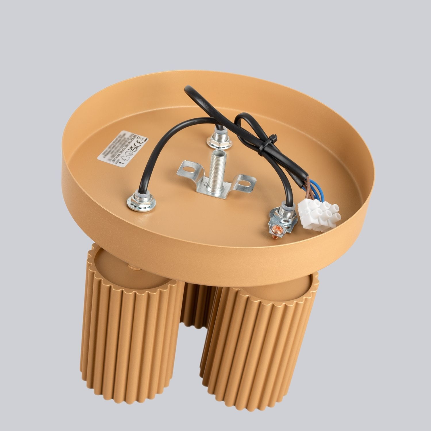 Projecteur de plafond 3 flammes GU10 Ø 19,5 cm petit rond en or