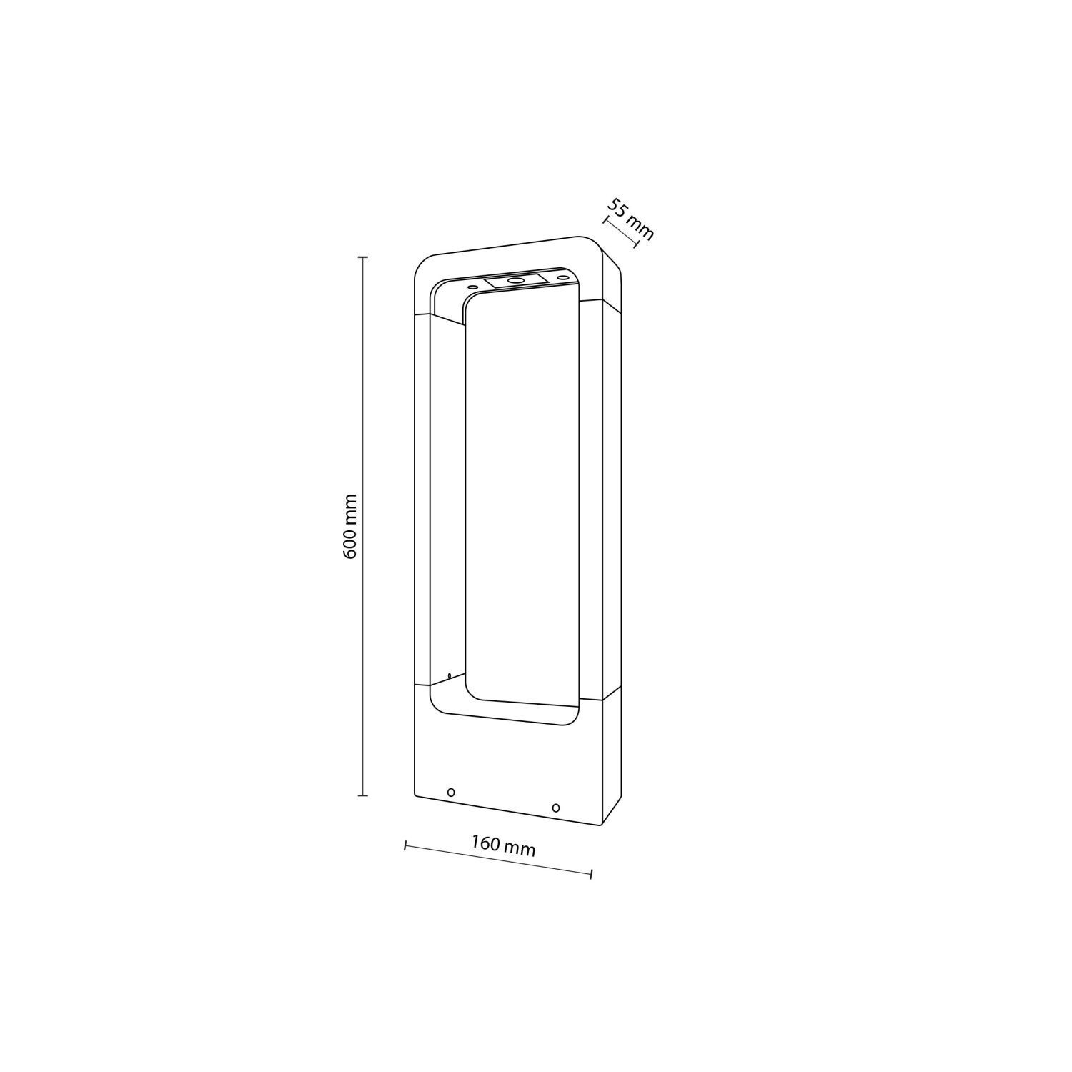 LED Pollerleuchte Metall 60 cm hoch IP54 Schwarz 480 lm