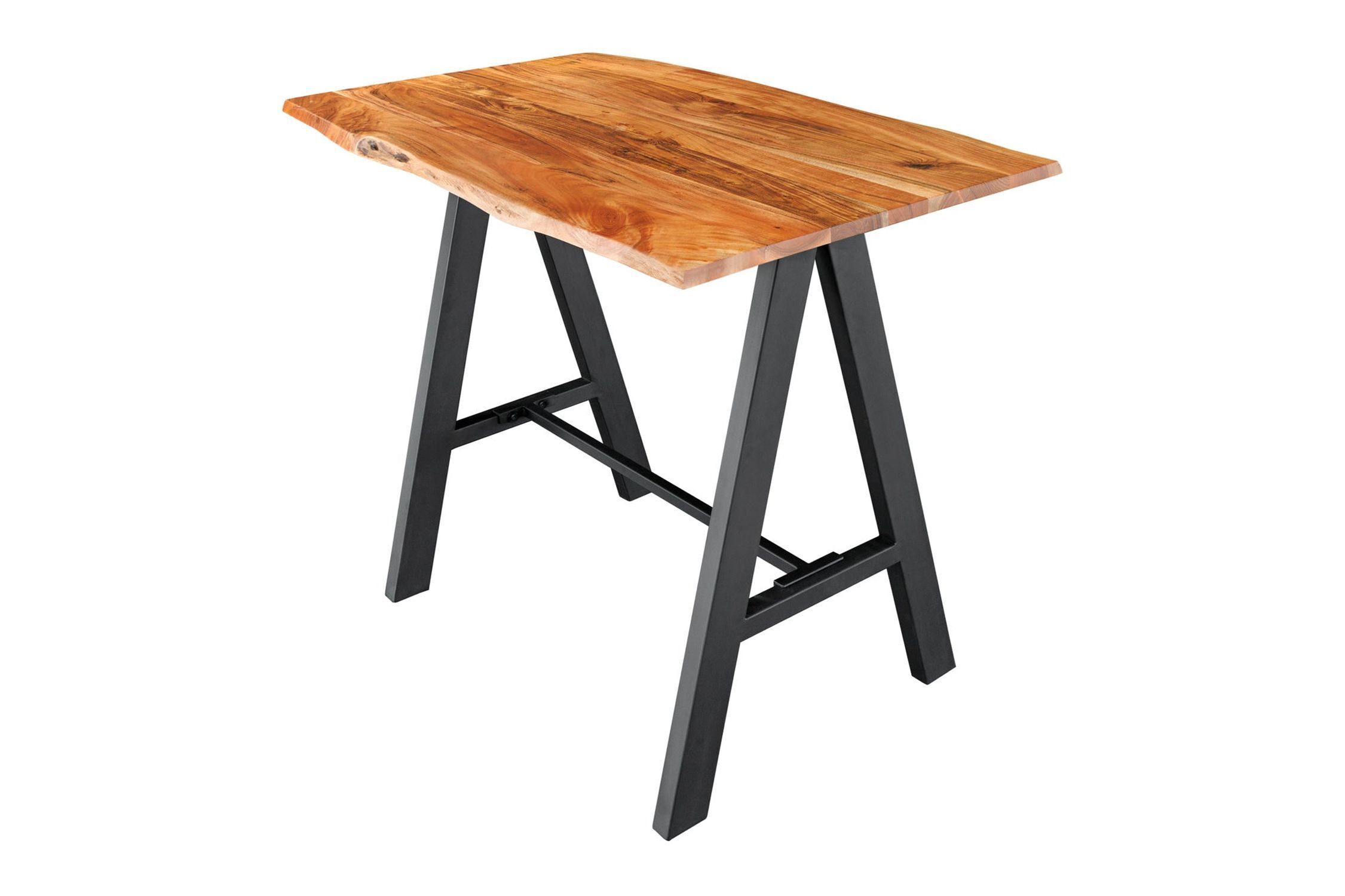 Table de bar bois d'acacia métal 120 x 83 cm H : 106 cm