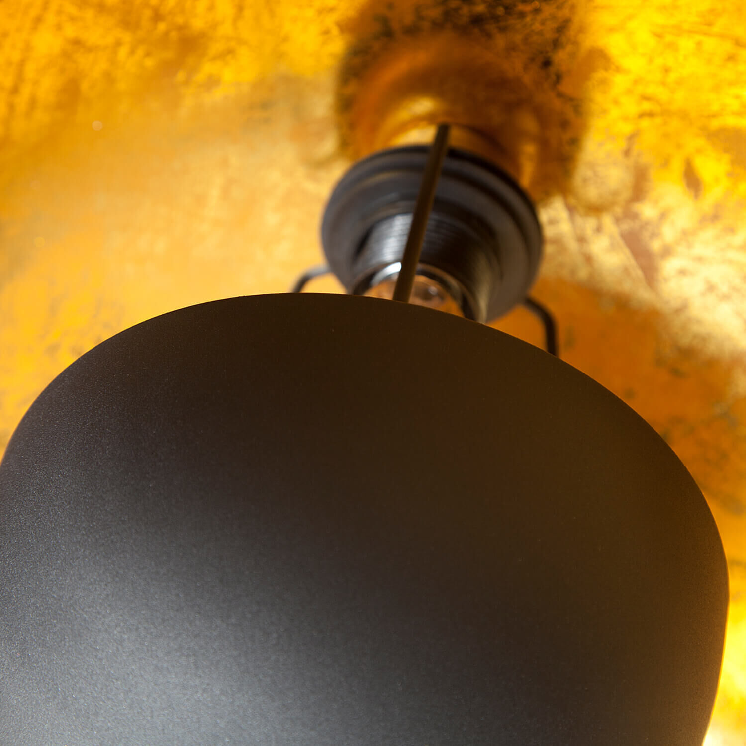 Pendelleuchte rund Ø55cm Retro Schwarz Gold Lampe, Beleuchtung, Lampenschirm, Licht