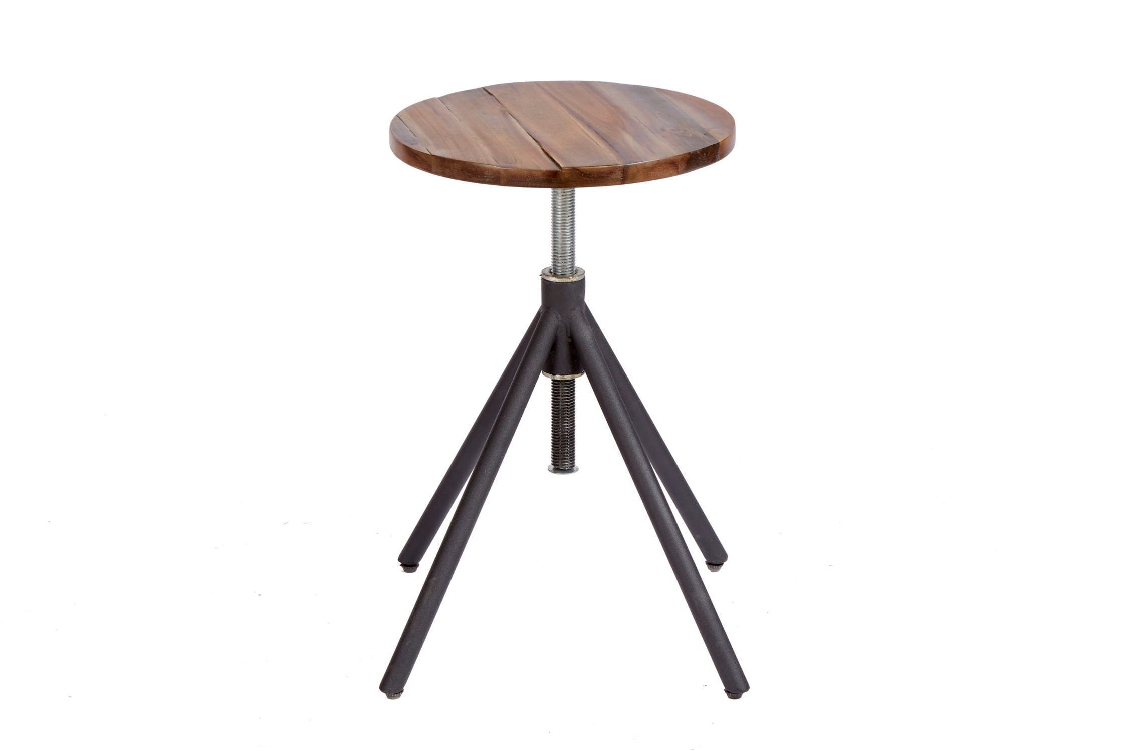 Tabouret réglable en hauteur Industrial bois d'acacia métal Tabouret réglable en hauteur Industrial bois d'acacia métal
