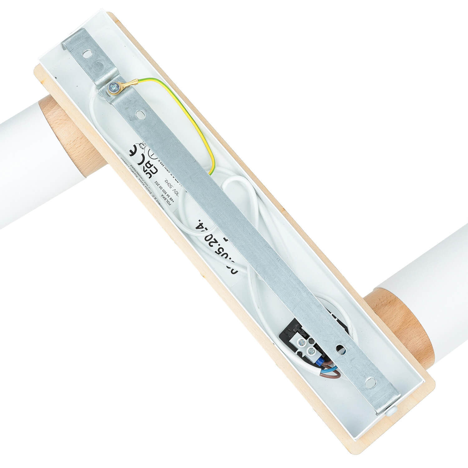 Spot de plafond blanc scandinave avec bois 2x GU10 Klinge, Rasiermesser, Waffe