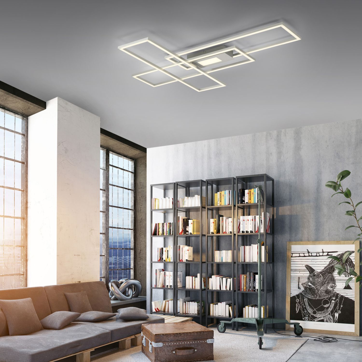 Moebel, Kiste, Couch, Wohnzimmer, Bücherschrank