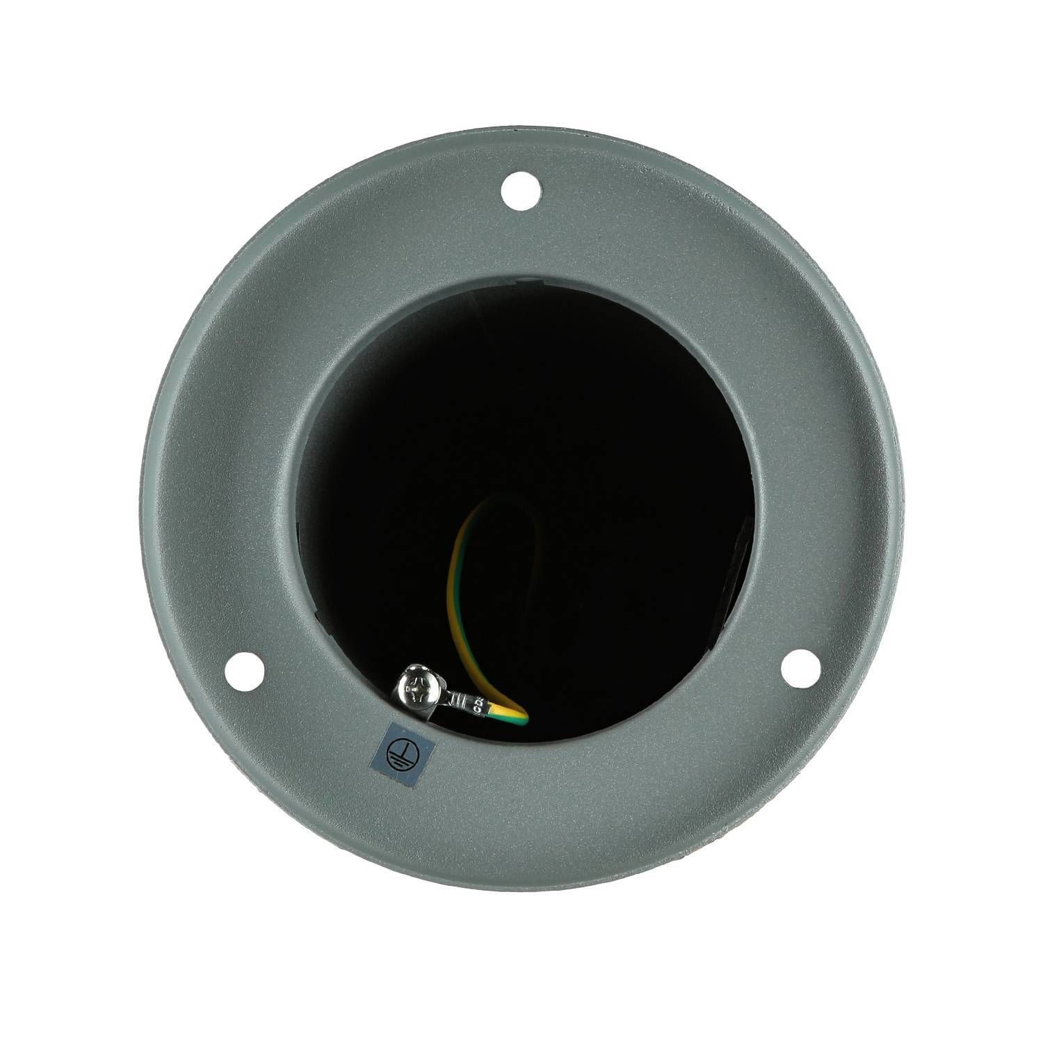 Pollerleuchte 80 cm IP44 Grau Weiß Edelstahl E27 Wand-Decken-Ring, Metallrand, Montagering, Deckenleuchte?, Befestigungsloch