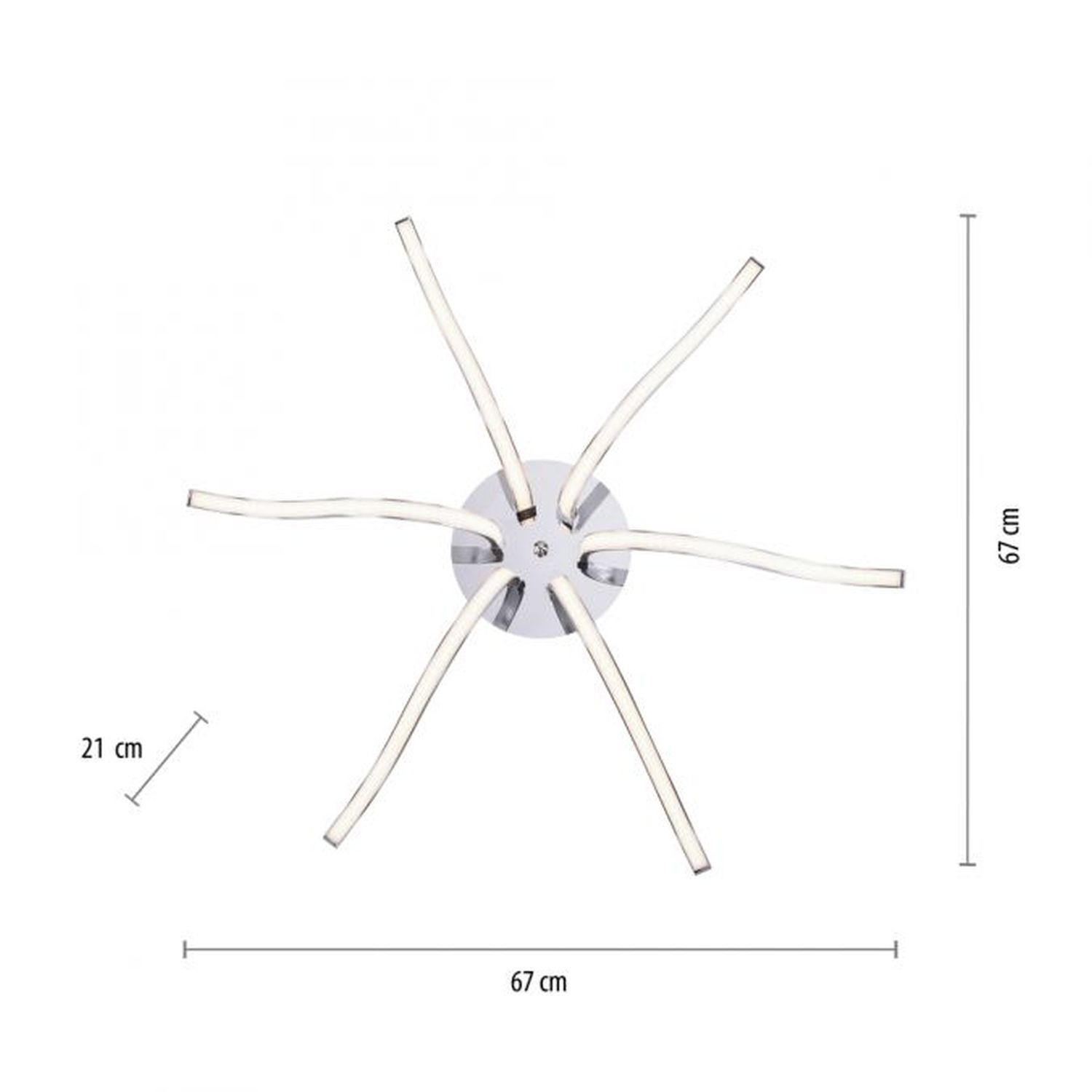 Plafonnier LED métal chromé 3000 K 4 W L:67 cm Gerät, Deckenventilator, Elektrisches Gerät