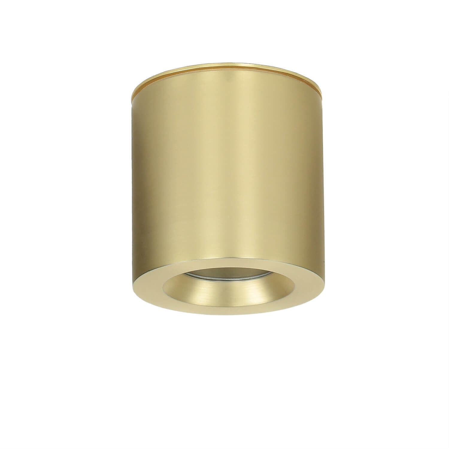 Deckenstrahler Aluminium in Messing Ø8,5 cm IP44 GU10 Deckenleuchte, Wandlampe, Gold, Metall, Rund
