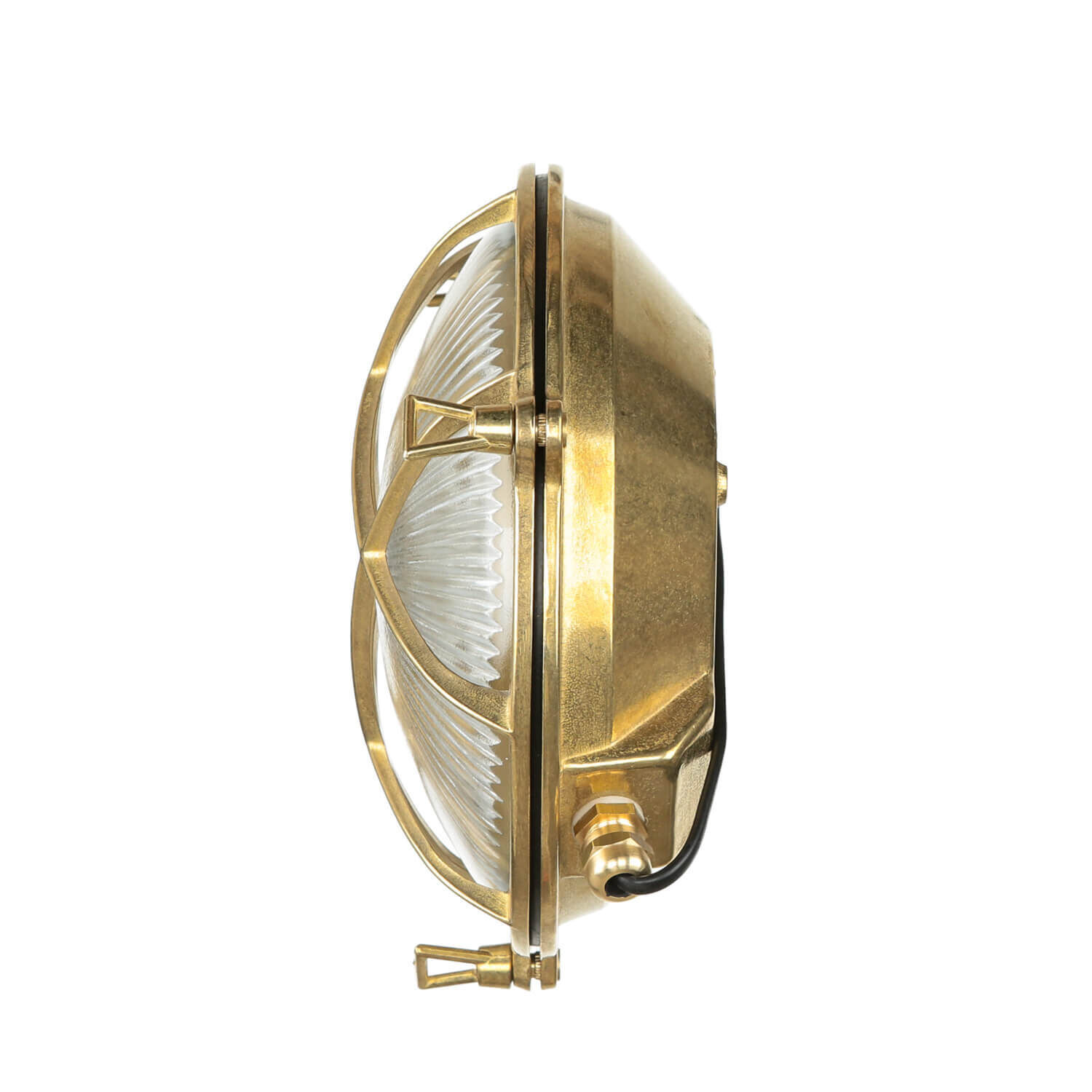 Echt-Messing Außenwandleuchte SERIFOS Riffelglas Beleuchtung, Leuchte