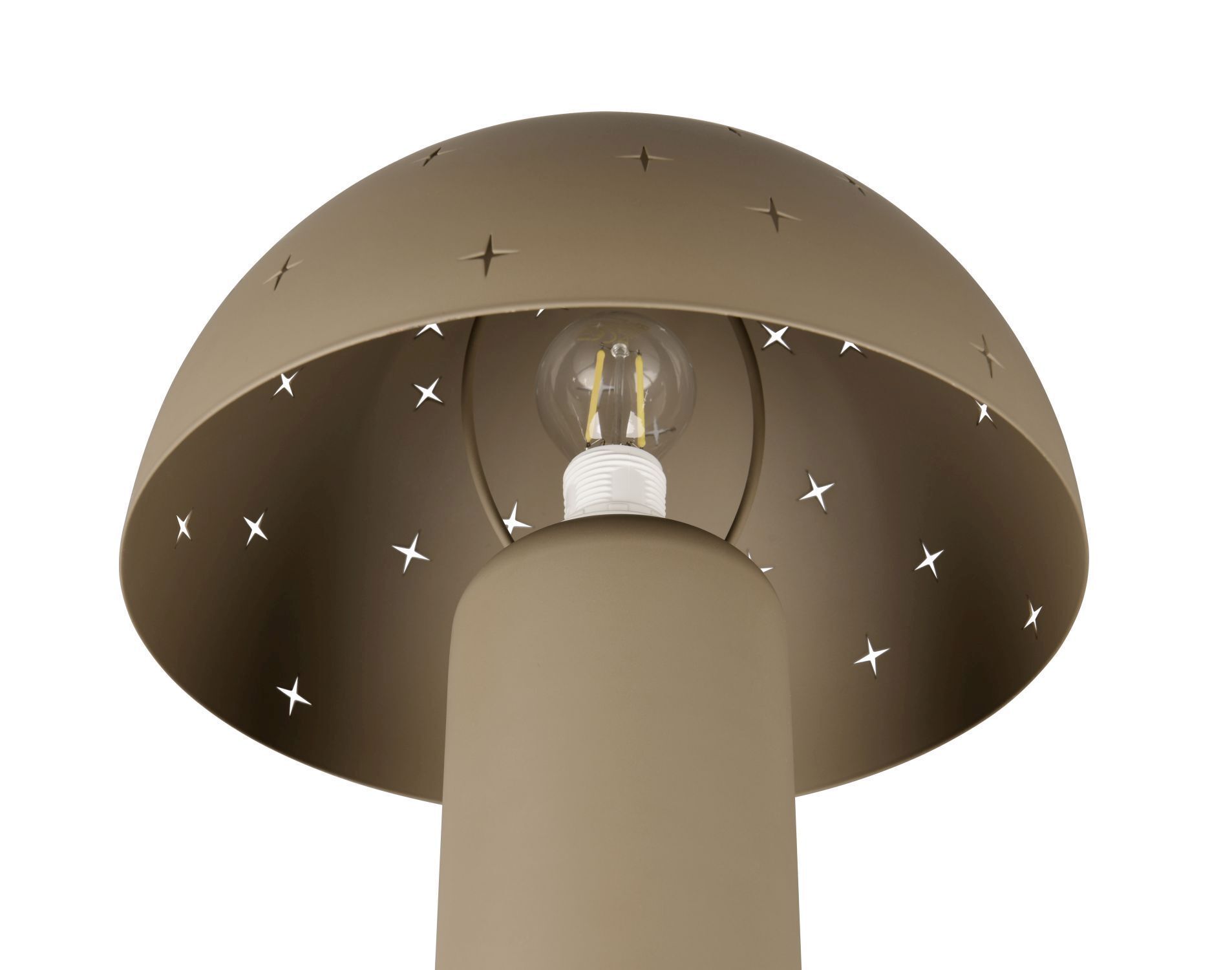 Stylische Tischlampe Taupe Metall E14 32,5 cm Sterne Lampe, Beleuchtung