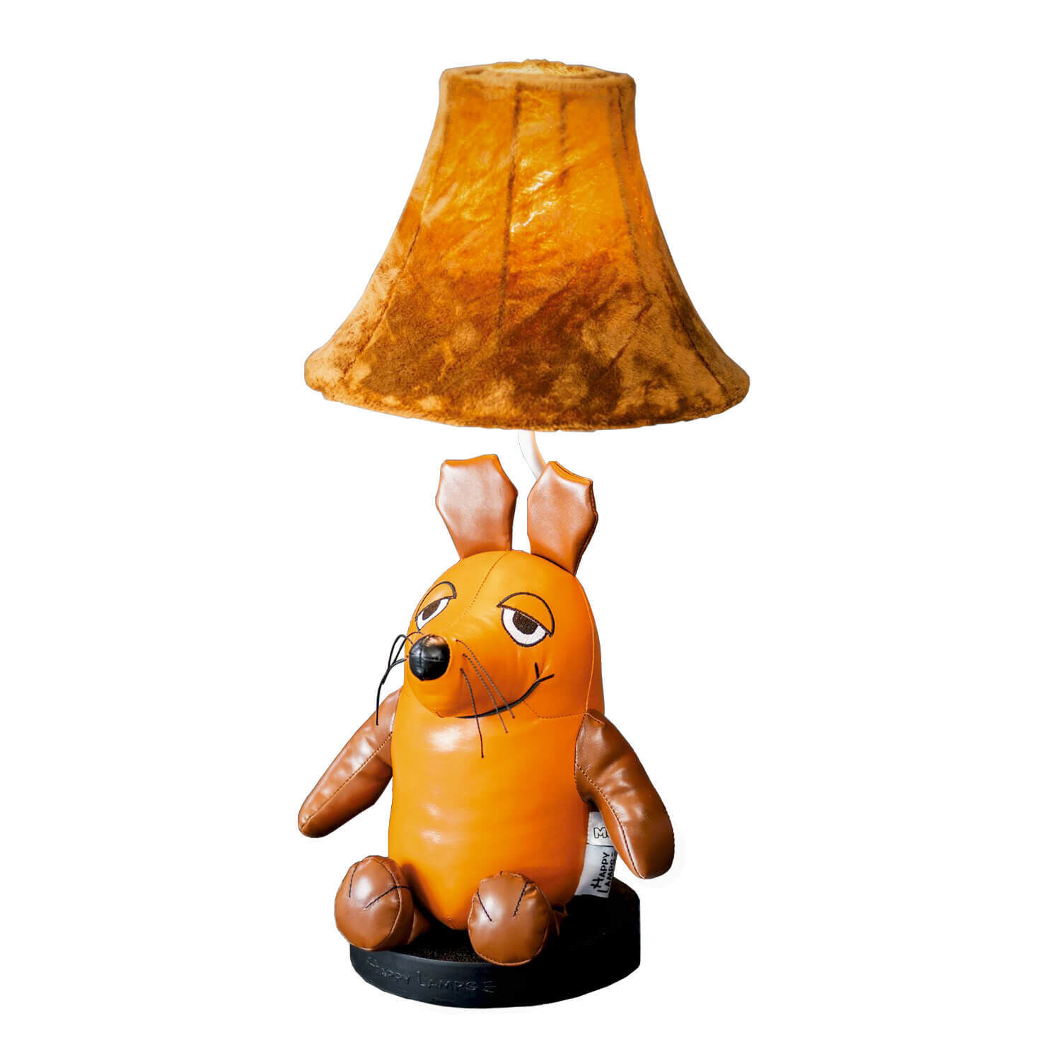 Tischlampe Sendung mit der Maus 52 cm vegan Kunstleder LED Lampe, Lampenschirm