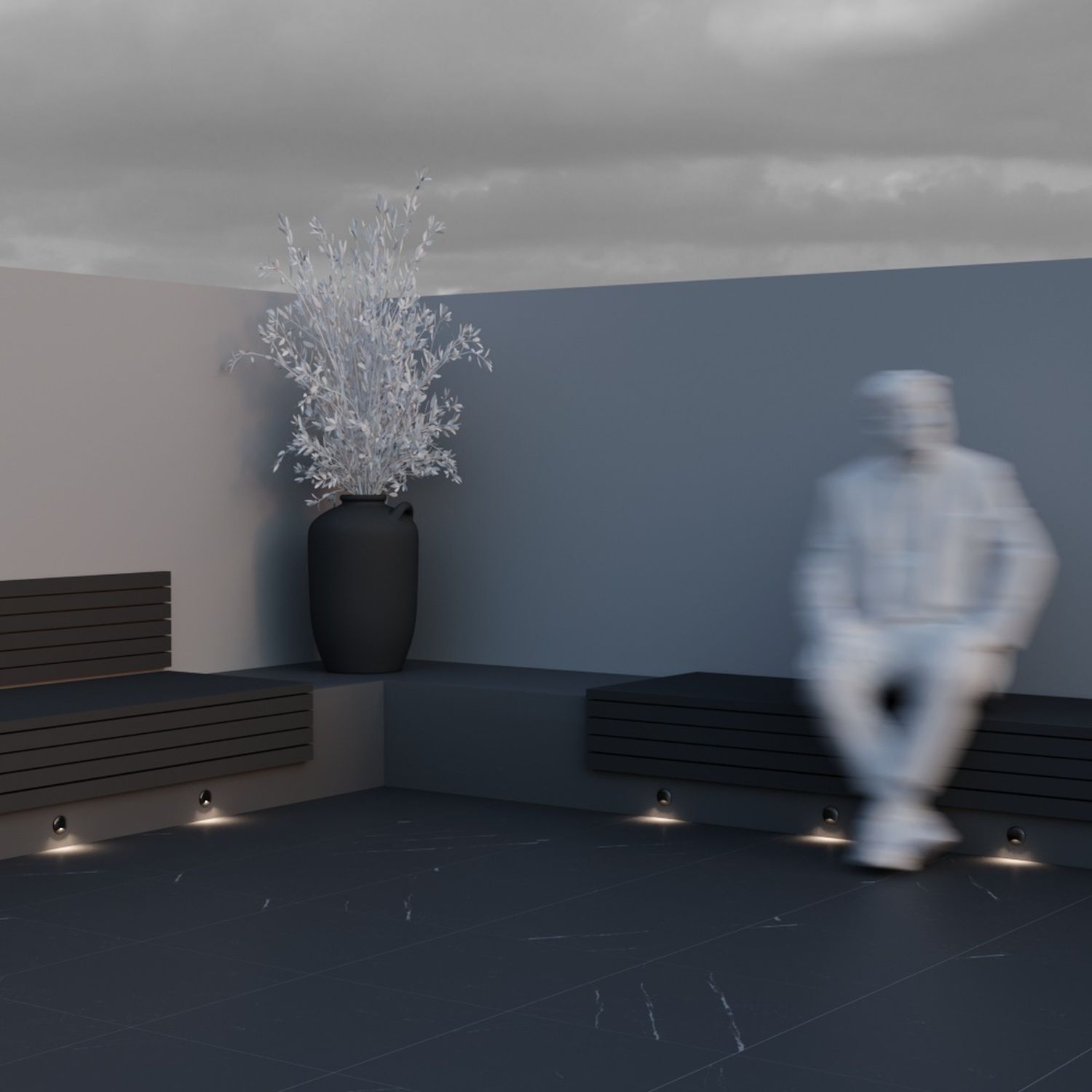 LED Einbauleuchte Wand Aluminium Ø 6,2 cm IP65 Schwarz Fußboden, Kronleuchter, Topfpflanze, Bodenbeläge, Beleuchtung