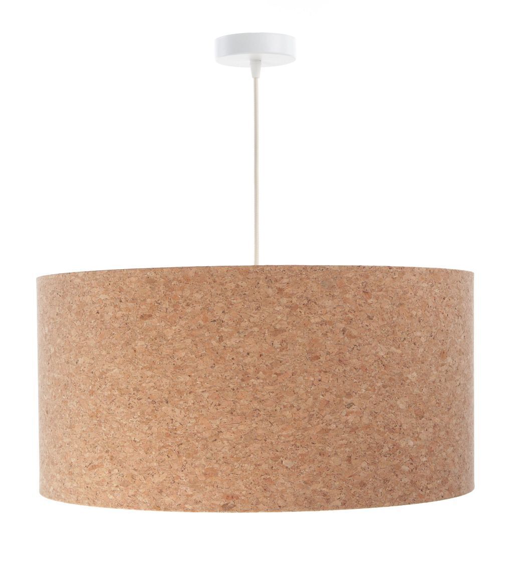 Lampe à suspendre Salon Ø 60 cm Naturel Blanc Liège Moderne E27