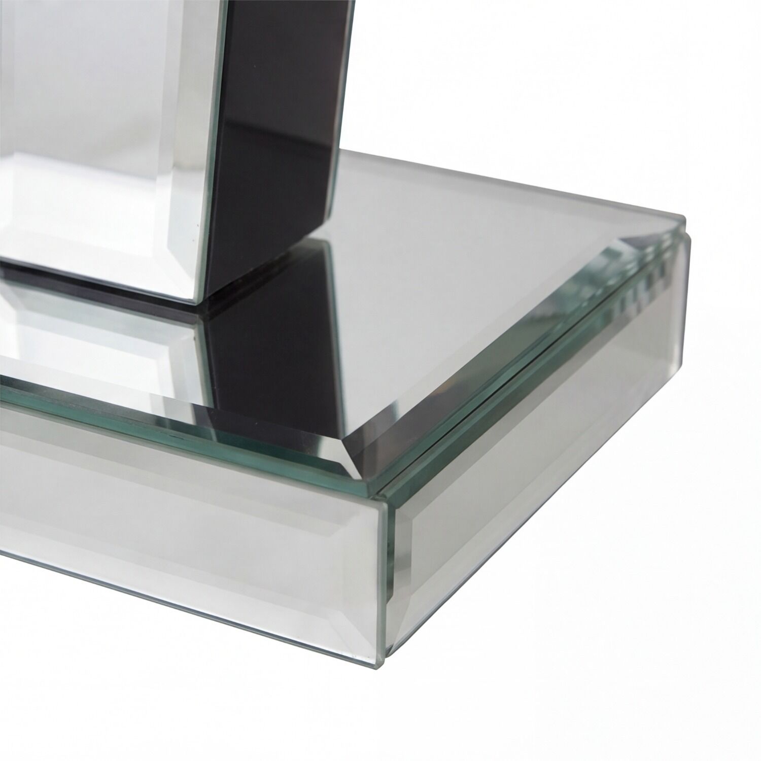2-tischleuchte-stoff-glas-modern-schwarz Spiegel, Glas, Vitrine, Kanten, Schmuckstück