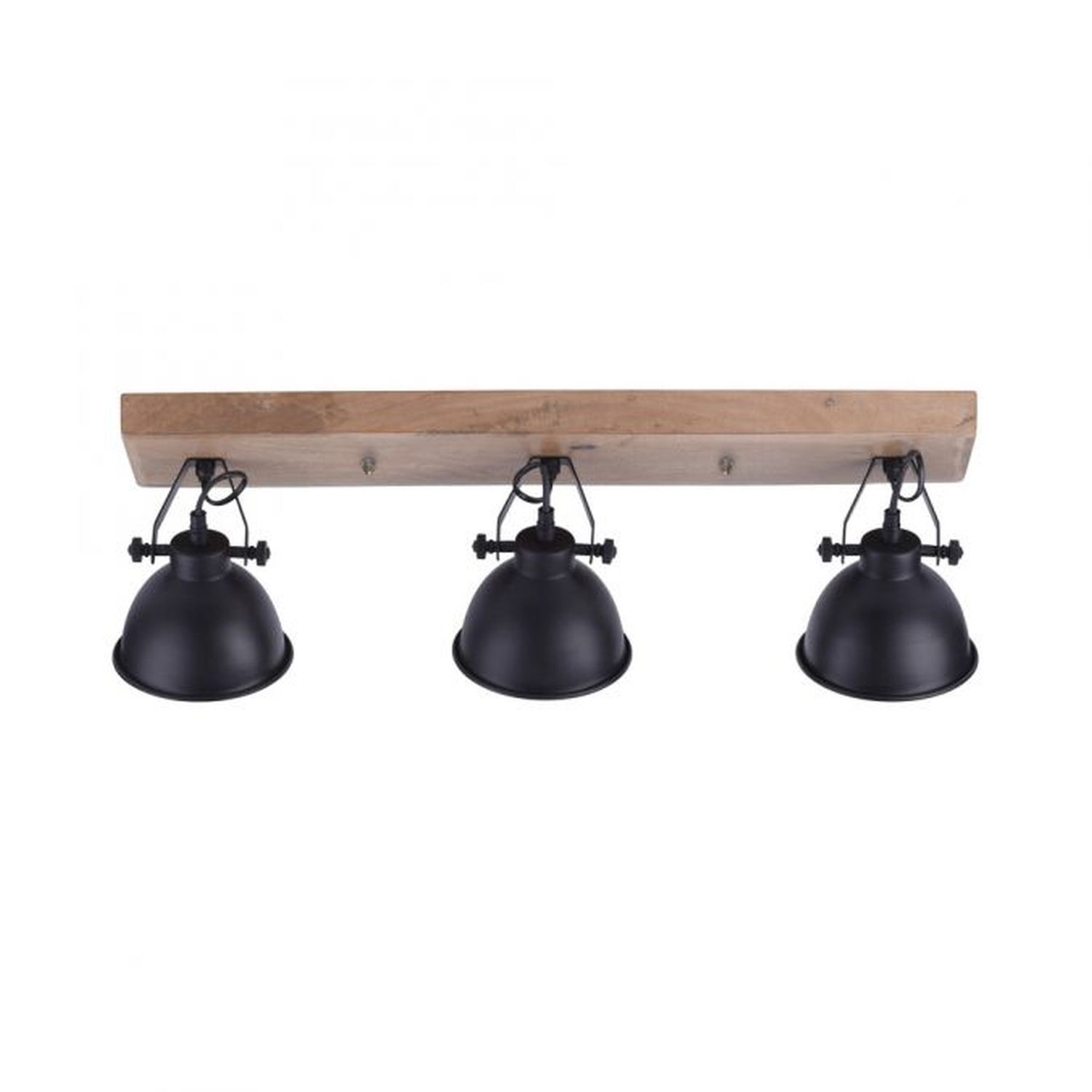 Spot de plafond industriel bois métal noir E14 74 cm