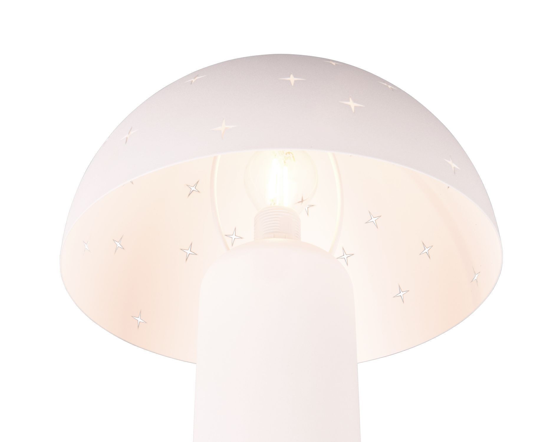 Lampe de table stylée Blanc Métal E14 32,5 cm Étoiles
