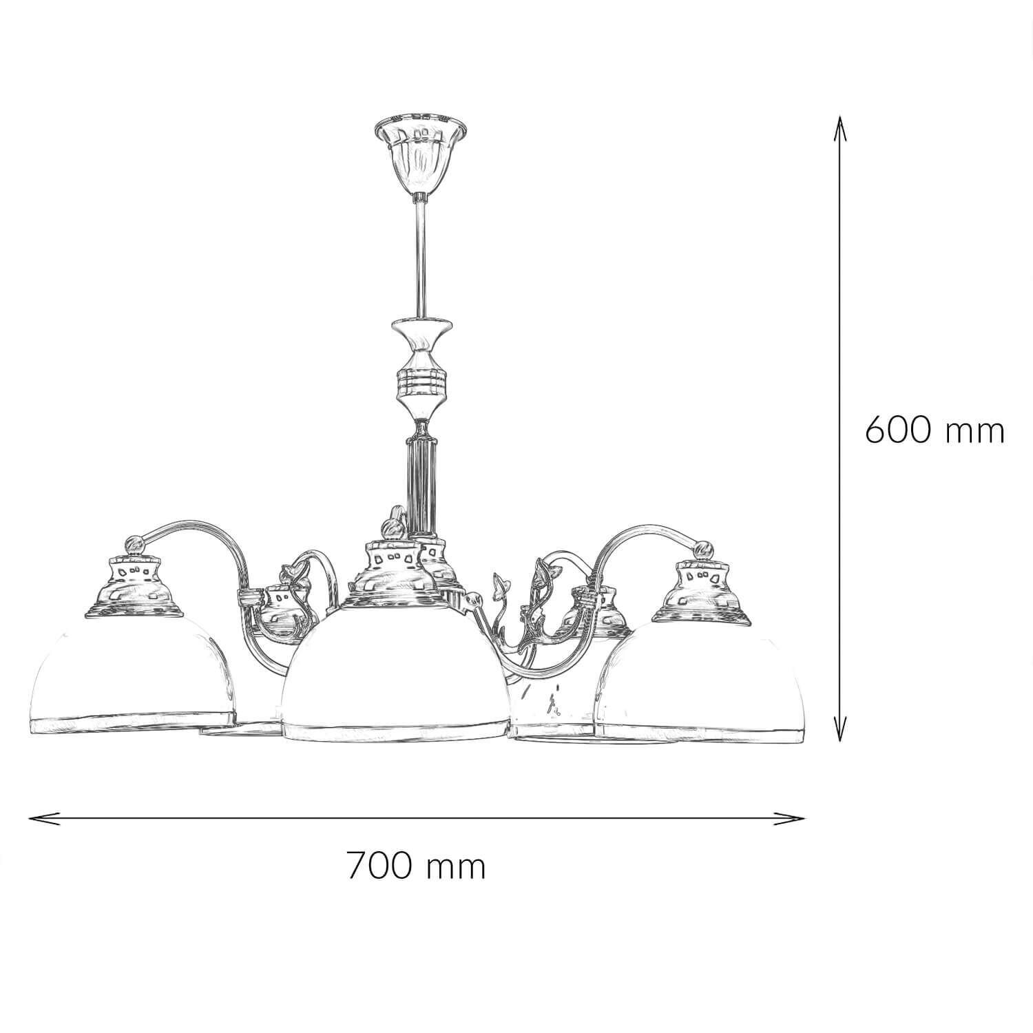 Deckenleuchte MARLOW Messing antik Ø70cm Esstisch