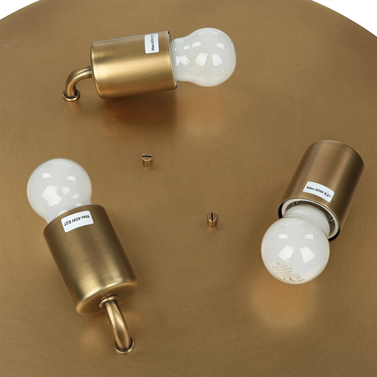 Deckenleuchte rund blendarm in Messing Weiß Wohnzimmer Licht