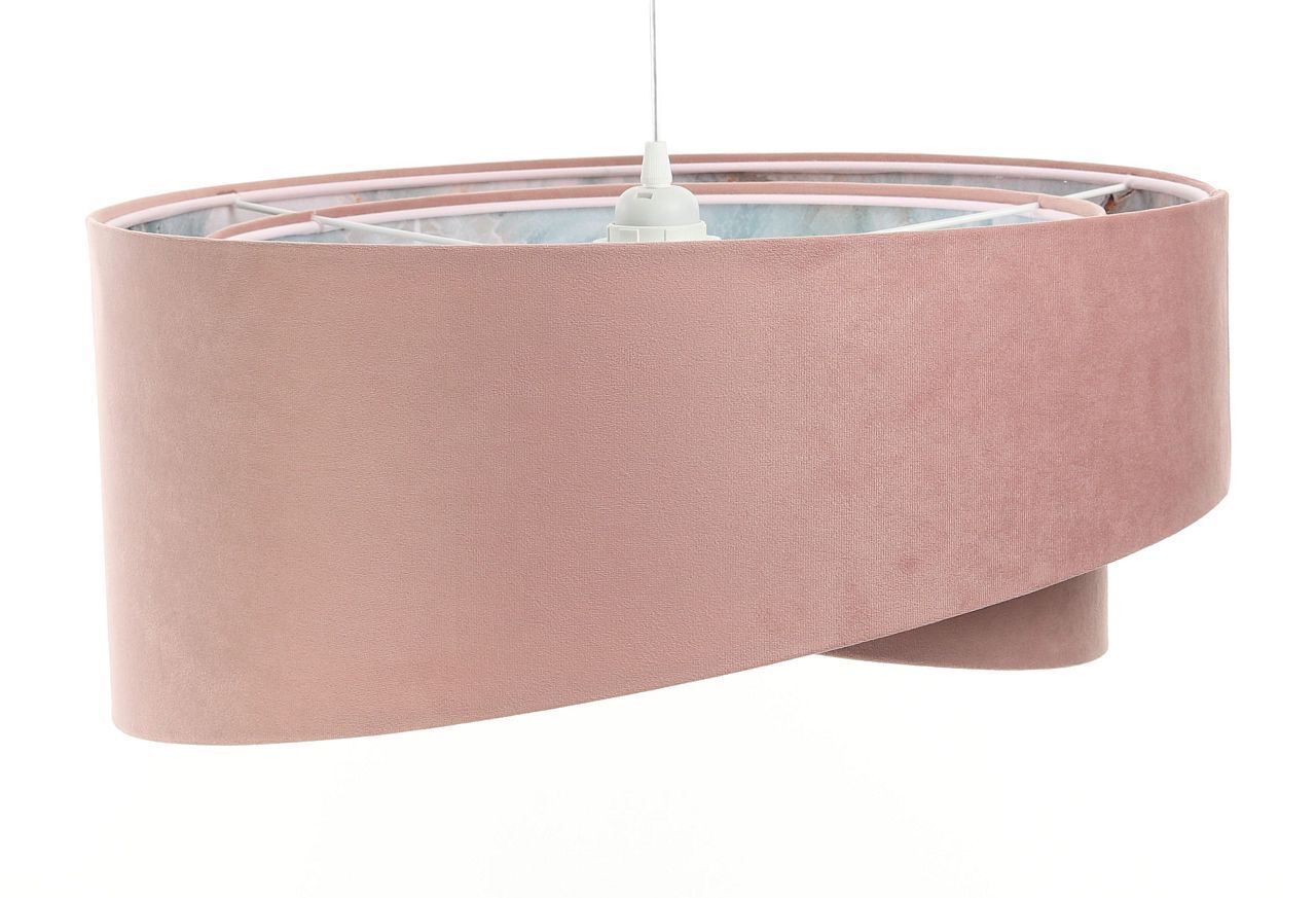 Suspension D : 50 cm E27 Rose Bleu clair Tissu aspect velours